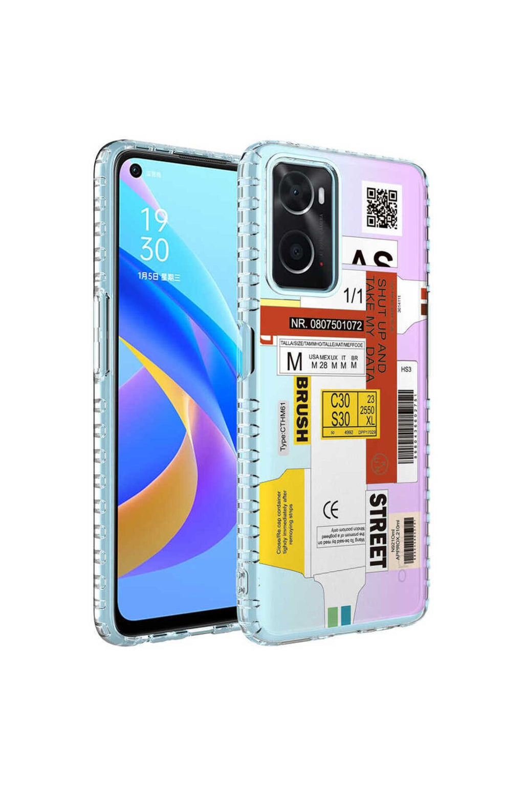 A96 4G Kılıf Airbag Kenarlı Renkli Desenli Silikon Zore Elegans Kapak - NO8