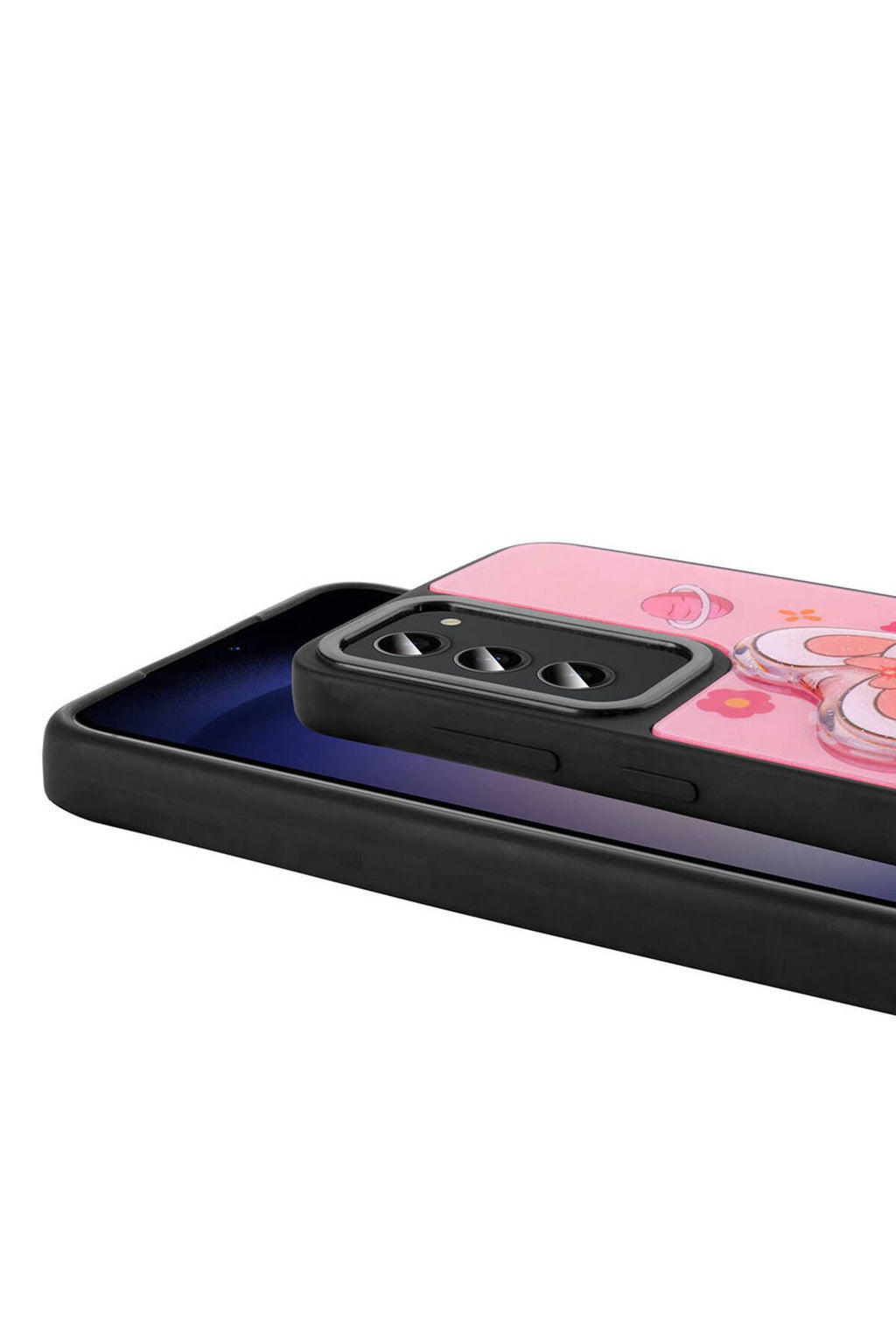 Galaxy S23 Kılıf Parlayan Kabartmalı İkonik Figürlü Zore Amas Silikon Kapak - Beyaz