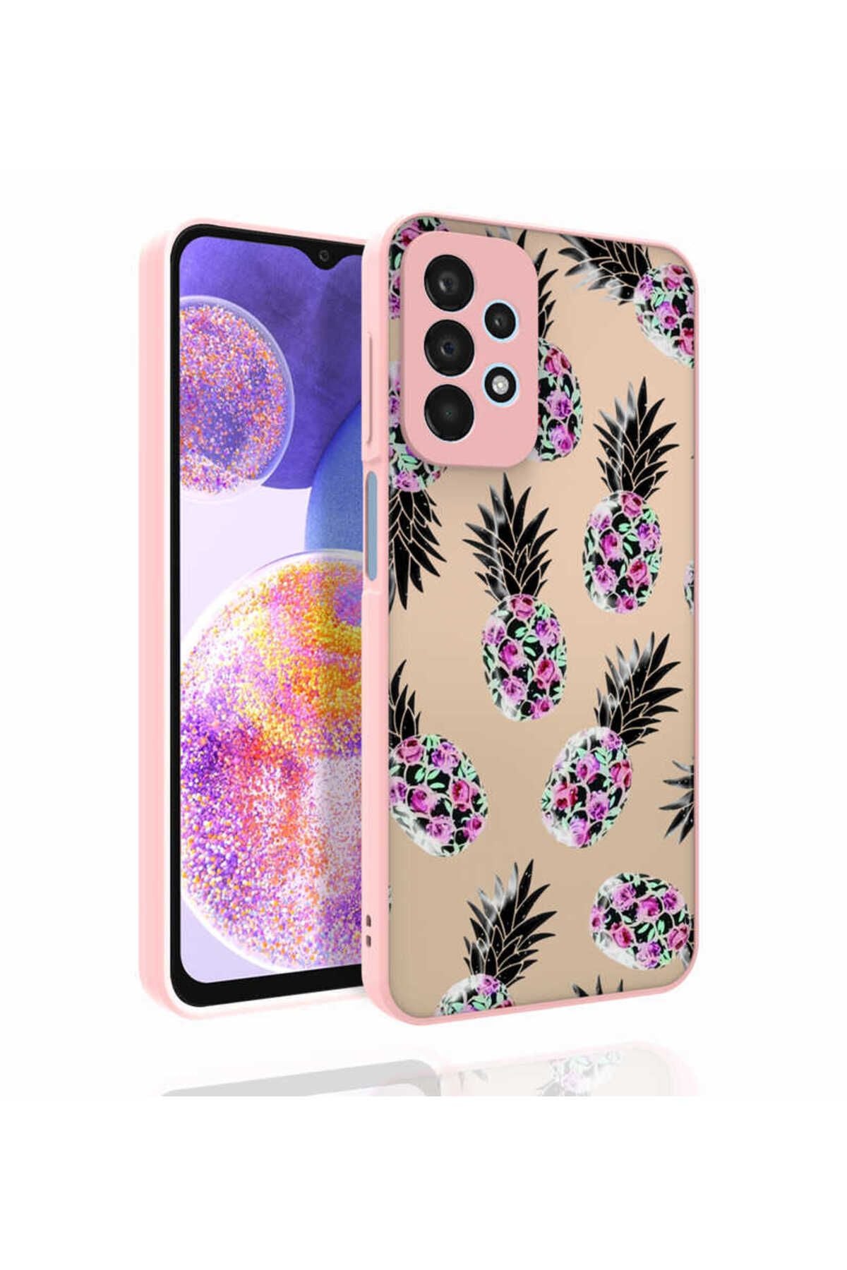 Galaxy A23 Kılıf Desenli Kamera Korumalı Parlak RNTC Nora Kapak - NO3