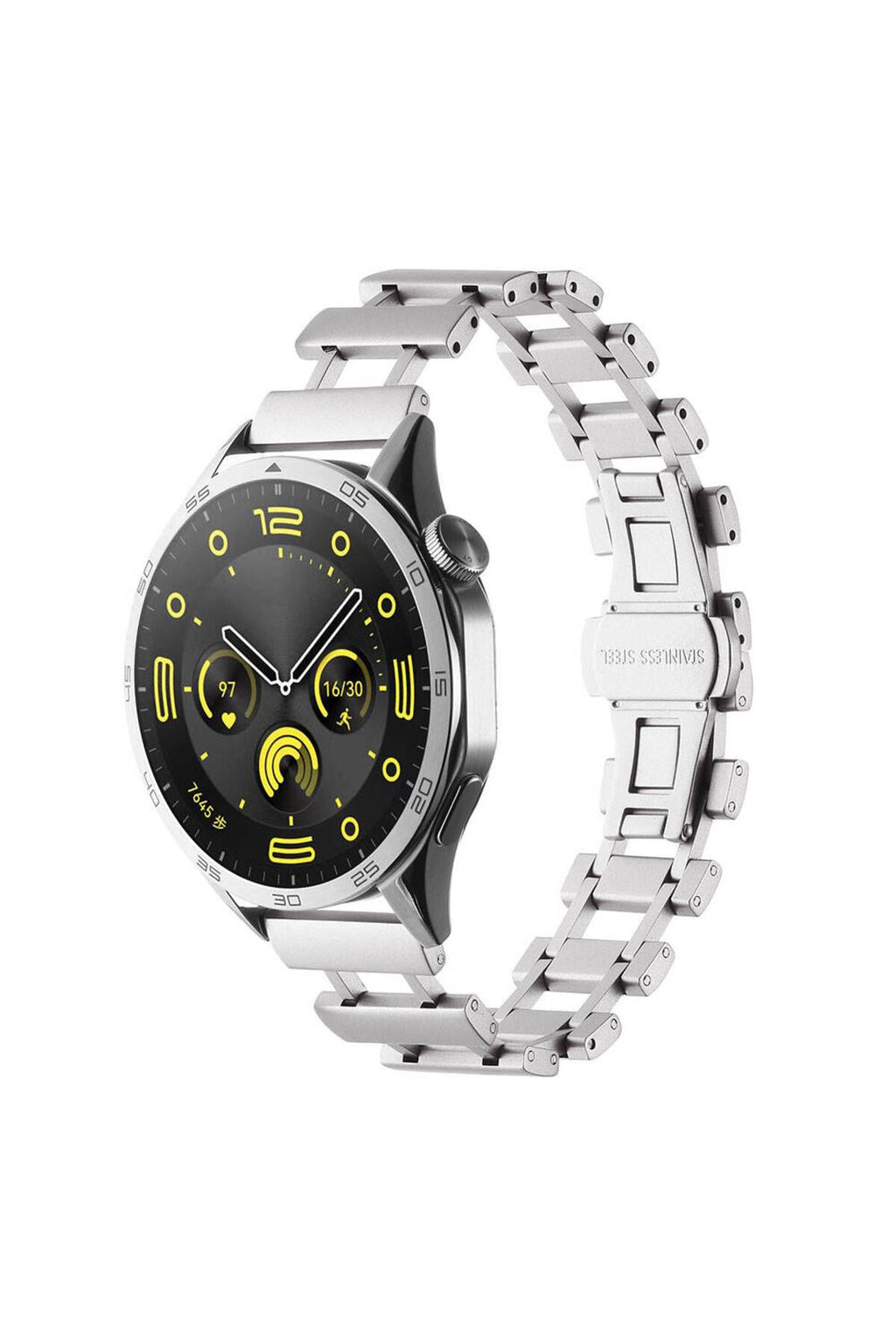 Galaxy Watch 46mm Uyumlu CLO- KRD-96 22mm Metal Kordon-Siyah