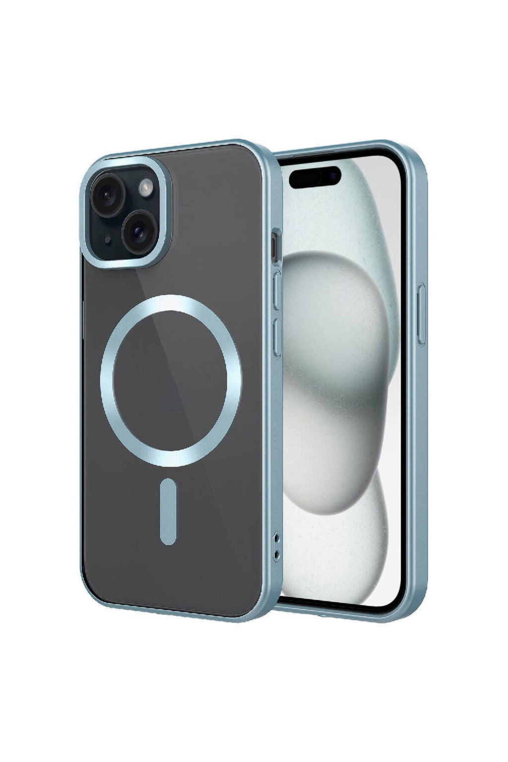 iPhone 15 Plus Uyumlu Mat Tasarımlı Magsafe Wireless Şarj Özellikli Zore Mat Setro Kılıf-Açık