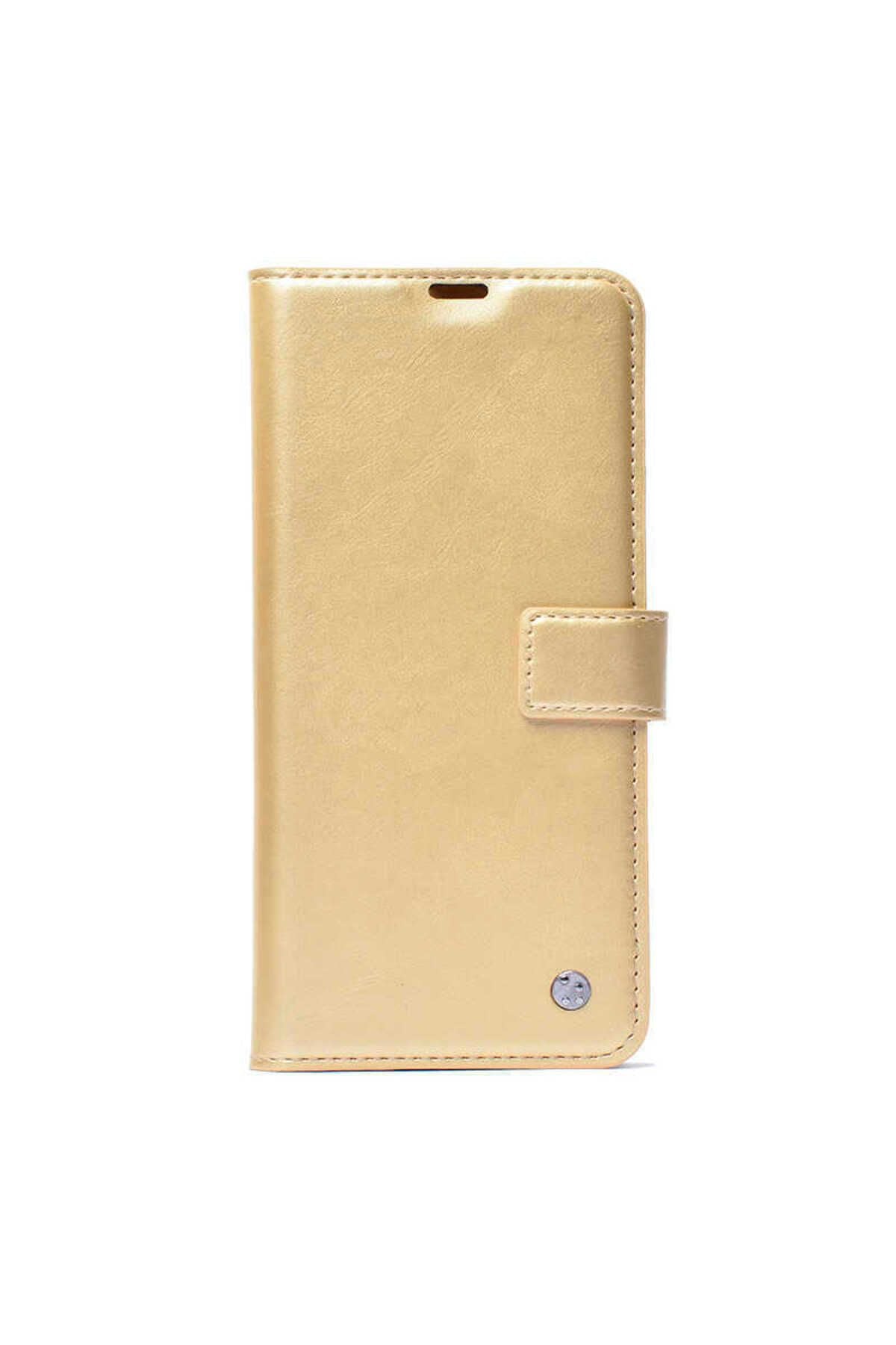 A54 4G Kılıf Zore Kar Deluxe Kapaklı Kılıf - Gold