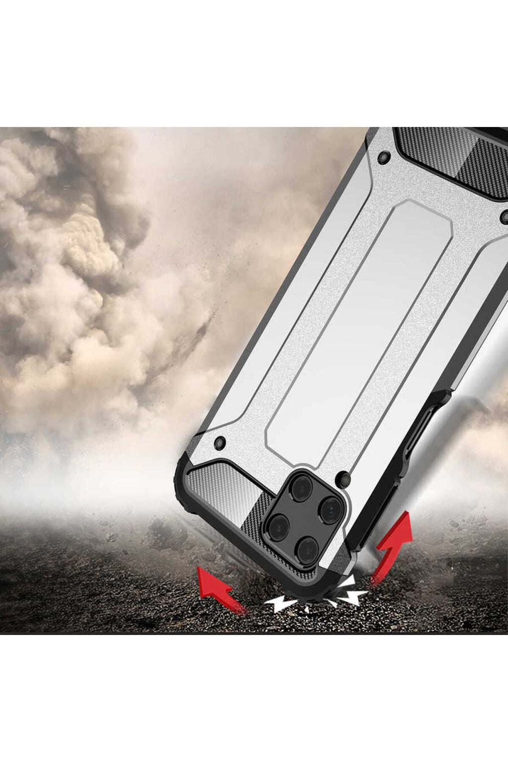 Galaxy A22 4G Kılıf Zore Crash Silikon Kapak - Gold