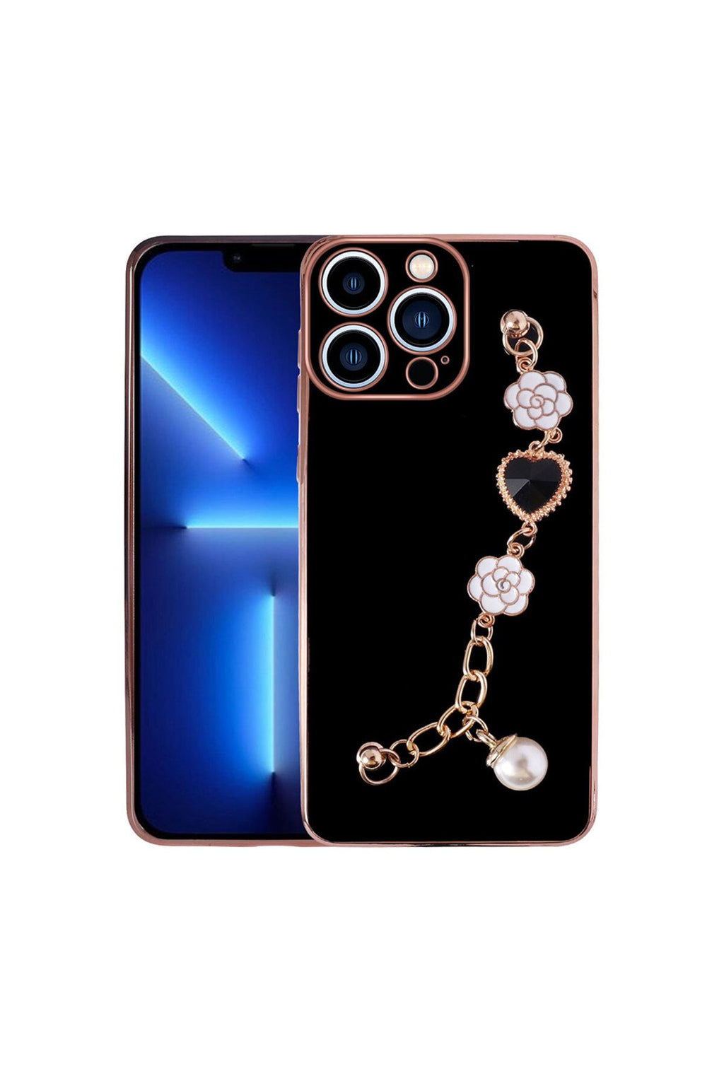 iPhone 14 Pro Uyumlu El Tutamaçlı Kamera Korumalı Zore Taka Silikon Kılıf-Siyah