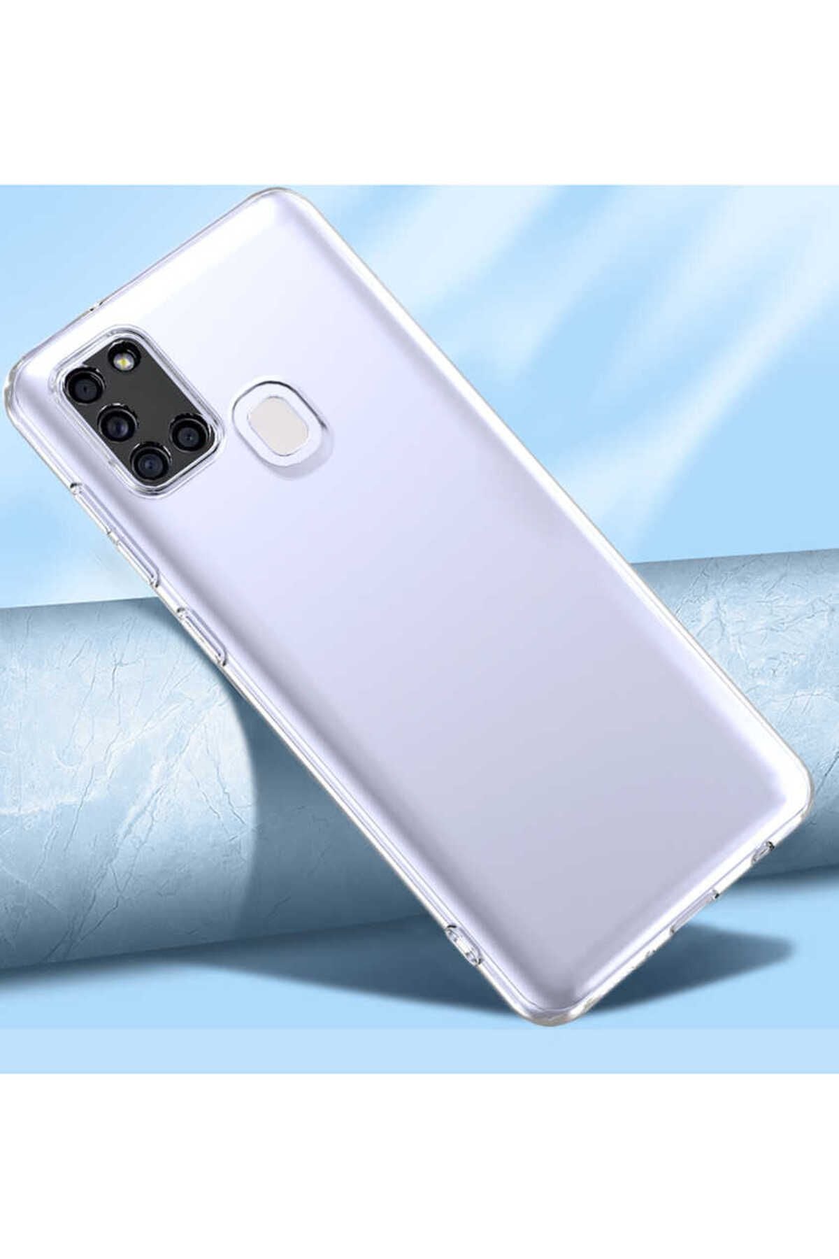 Galaxy A21S Kılıf Zore Kamera Korumalı Süper Silikon Kapak - Renksiz