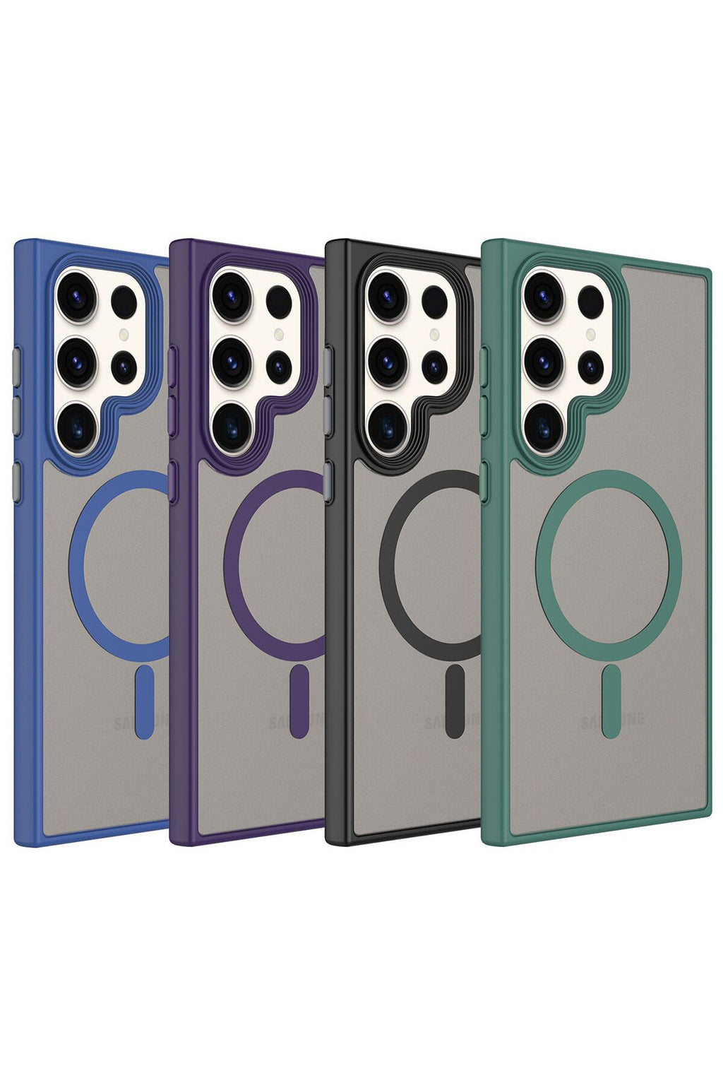 Galaxy S23 Ultra Uyumlu Mat Arka Yüzey Wireless Şarj Özellikli Zore Flet Magsafe Kılıf-Siyah