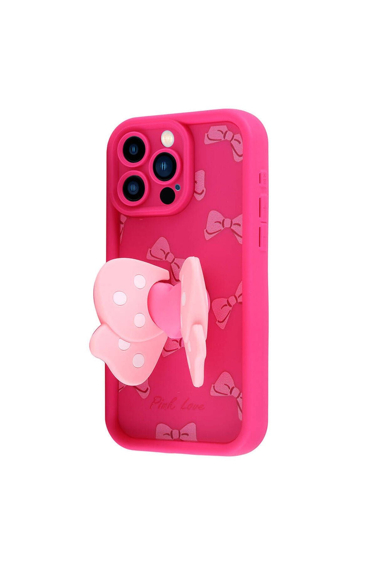 iPhone 15 Pro Max Kılıf Kamera Korumalı Figür Tasarımlı Zore Kapya Kapak-Pembe Koyu