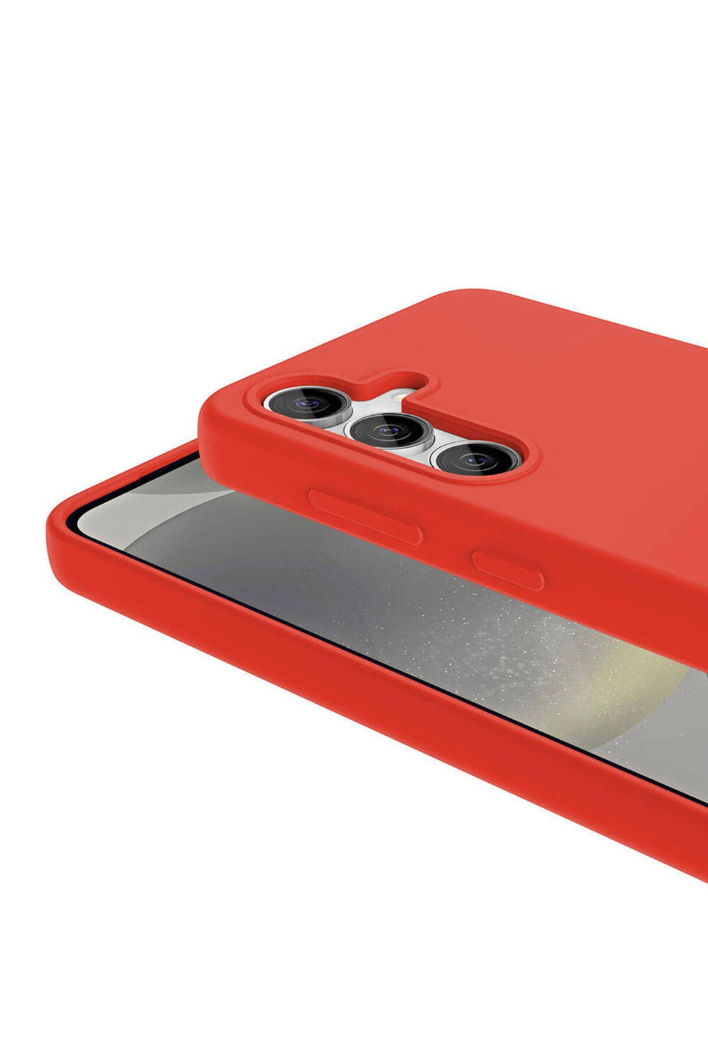 Galaxy S24 Plus Kılıf Magsafe Şarj Özellikli Sıvı Teknolojili Silinebilir Sert Zore Kivi Kapak-Kırmı