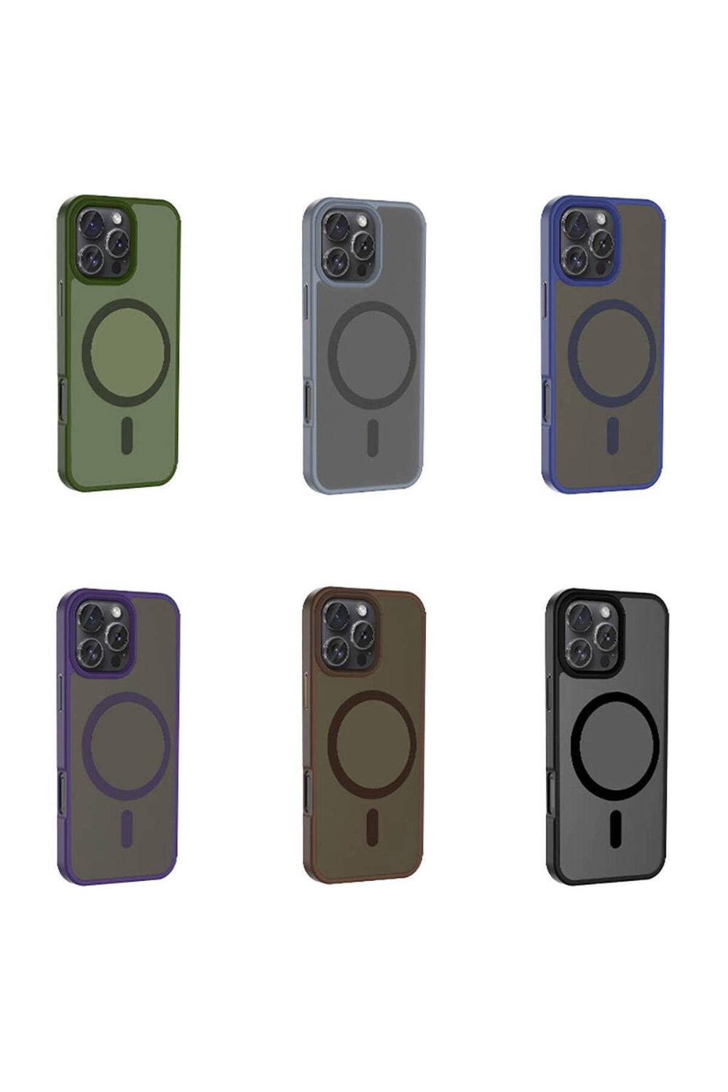 iPhone 16 Pro Max Kılıf Magsafe Şarj Özellikli Mat Arka Yüzey Zore Sio Kapak - Mavi