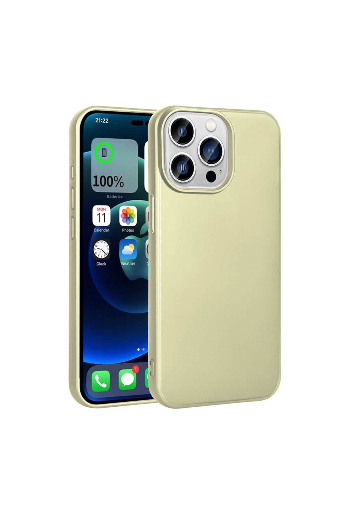 iPhone 15 Pro Uyumlu Zore Premier Silikon Kılıf-Gold