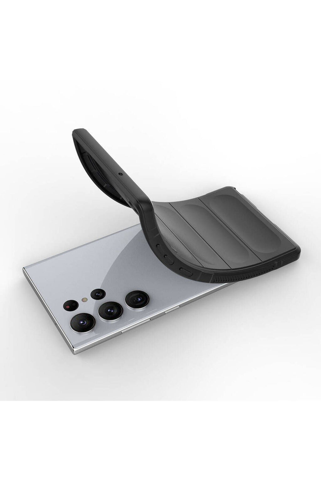 Galaxy S23 Ultra Kılıf Esnek TPU Oyuklu Arka Yüzey Tasarımlı Zore Etnik Silikon Kapak - Siyah