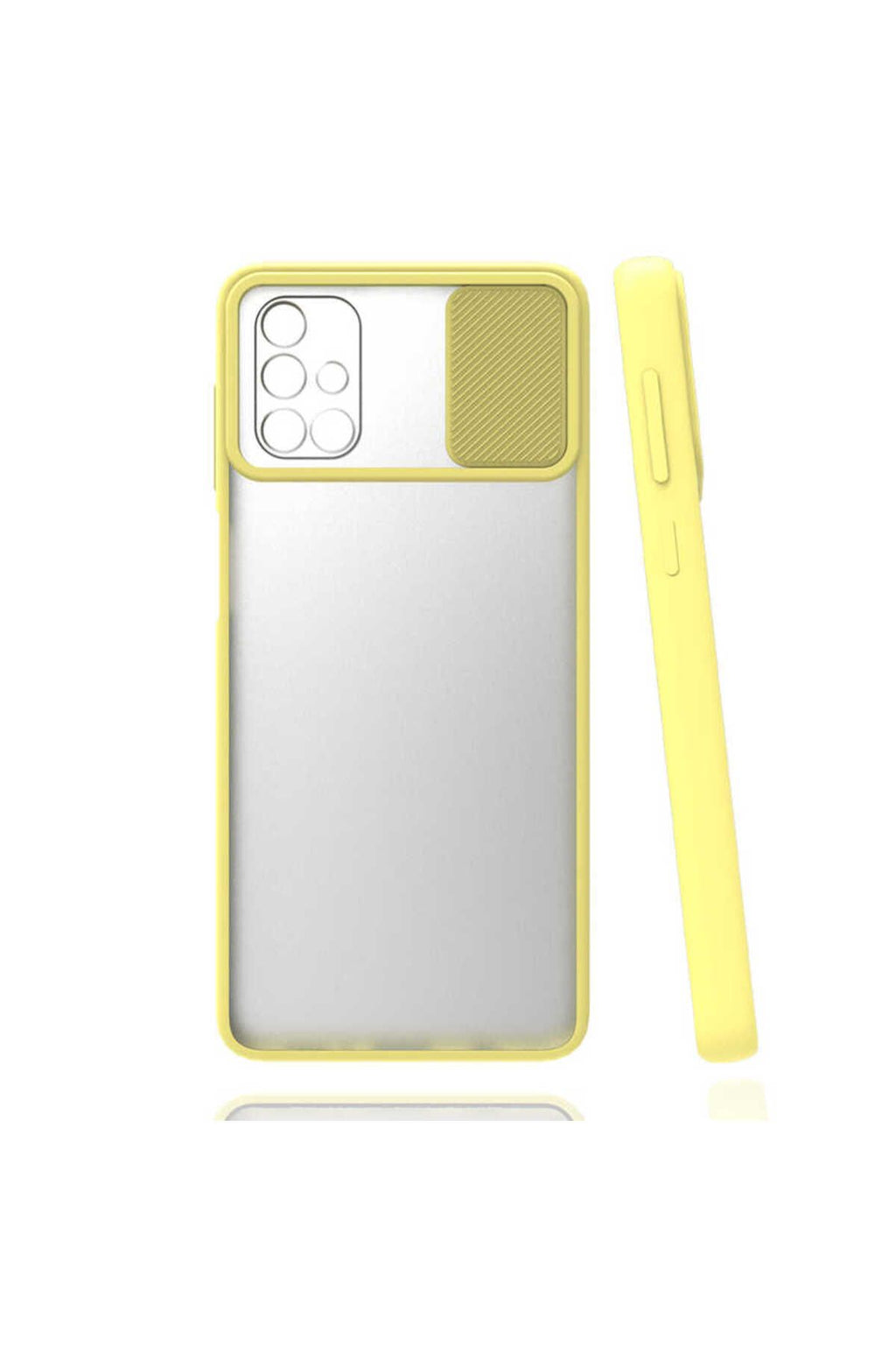 Galaxy A71 Kılıf Zore Lensi Kapak - Sarı