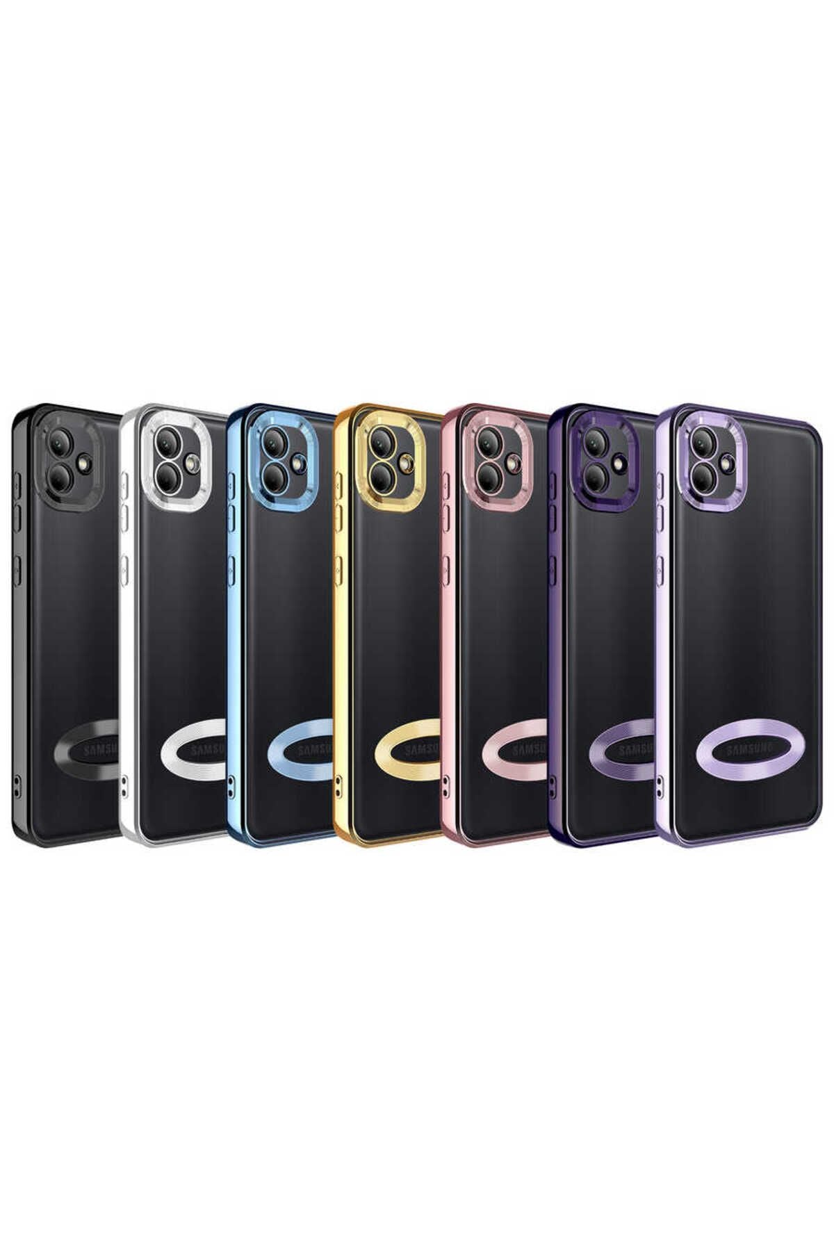 Galaxy A03 Kılıf Kamera Korumalı Logo Gösteren Zore Omega Kapak - Derin Mor