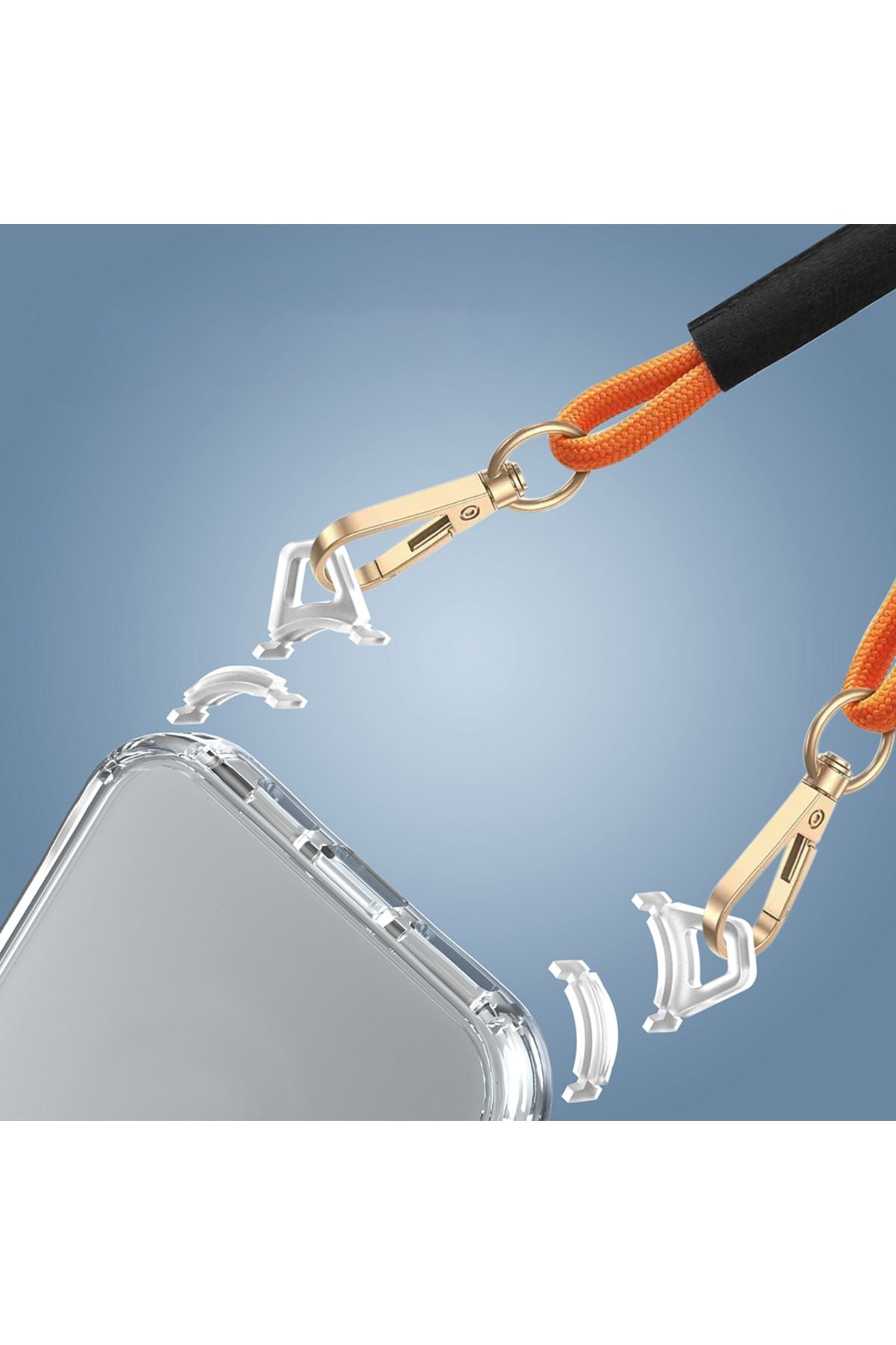 iPhone 16 Pro Max Kılıf Airbagli Takılabilir Askı Aparatlı Zore Snap Silikon Kapak - Şeffaf