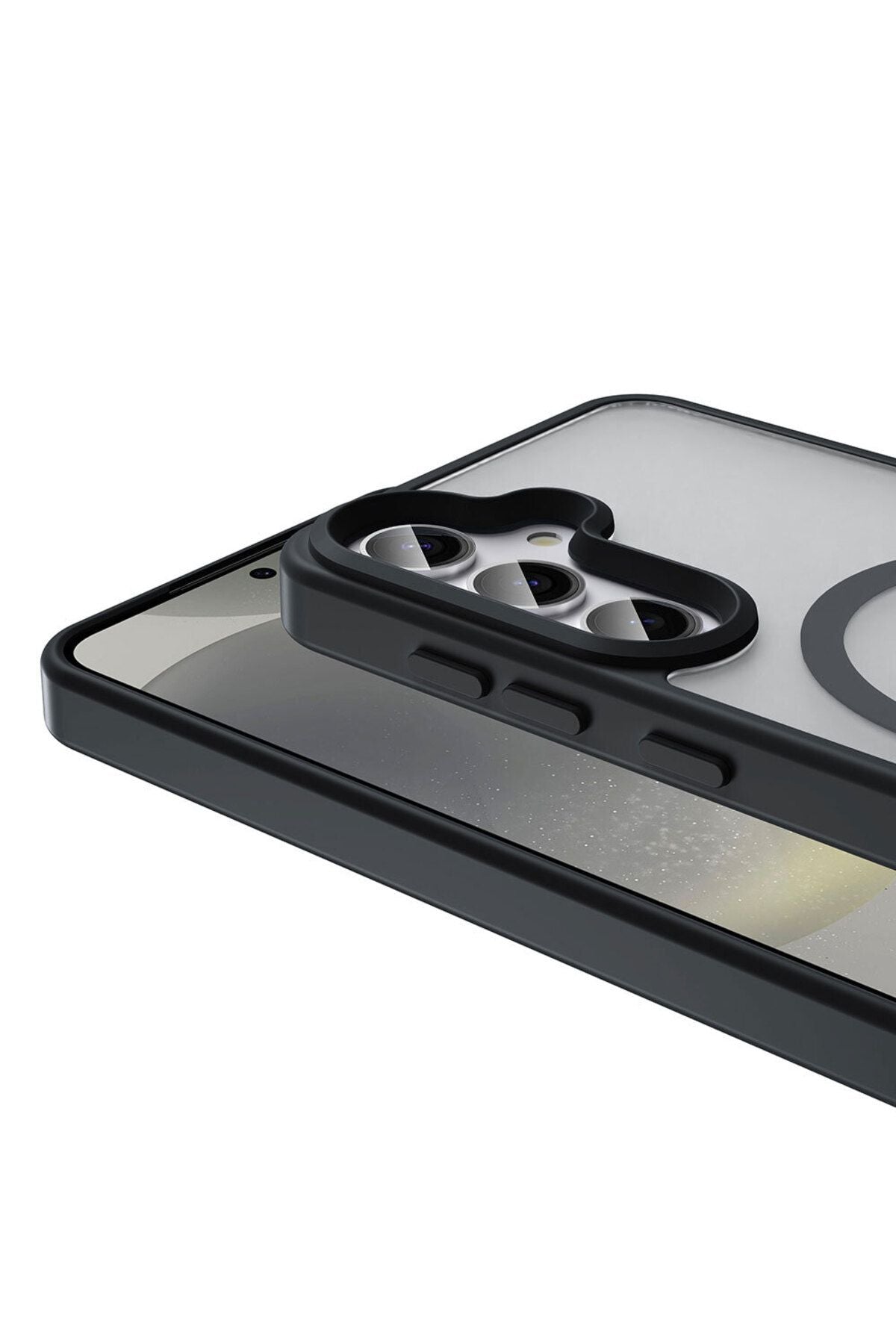 Galaxy S25 Plus Kılıf Magsafe Şarj Özellikli Mat Arka Yüzey Zore Sio Kapak - Gri