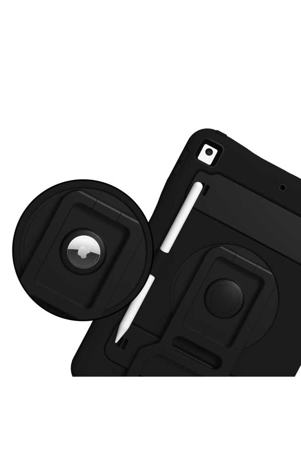 iPad 10.2 2021 (9.Nesil) TQR Yeni Nesil Kalem Bölmeli Defender Tablet Silikon - Siyah