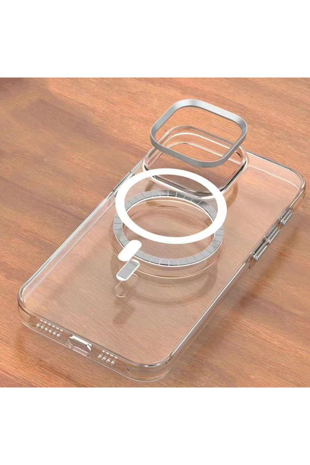 iPhone 15 Pro Max Uyumlu Zore Wireless Şarj Özellikli Şeffaf Efsane Kılıf-Renksiz