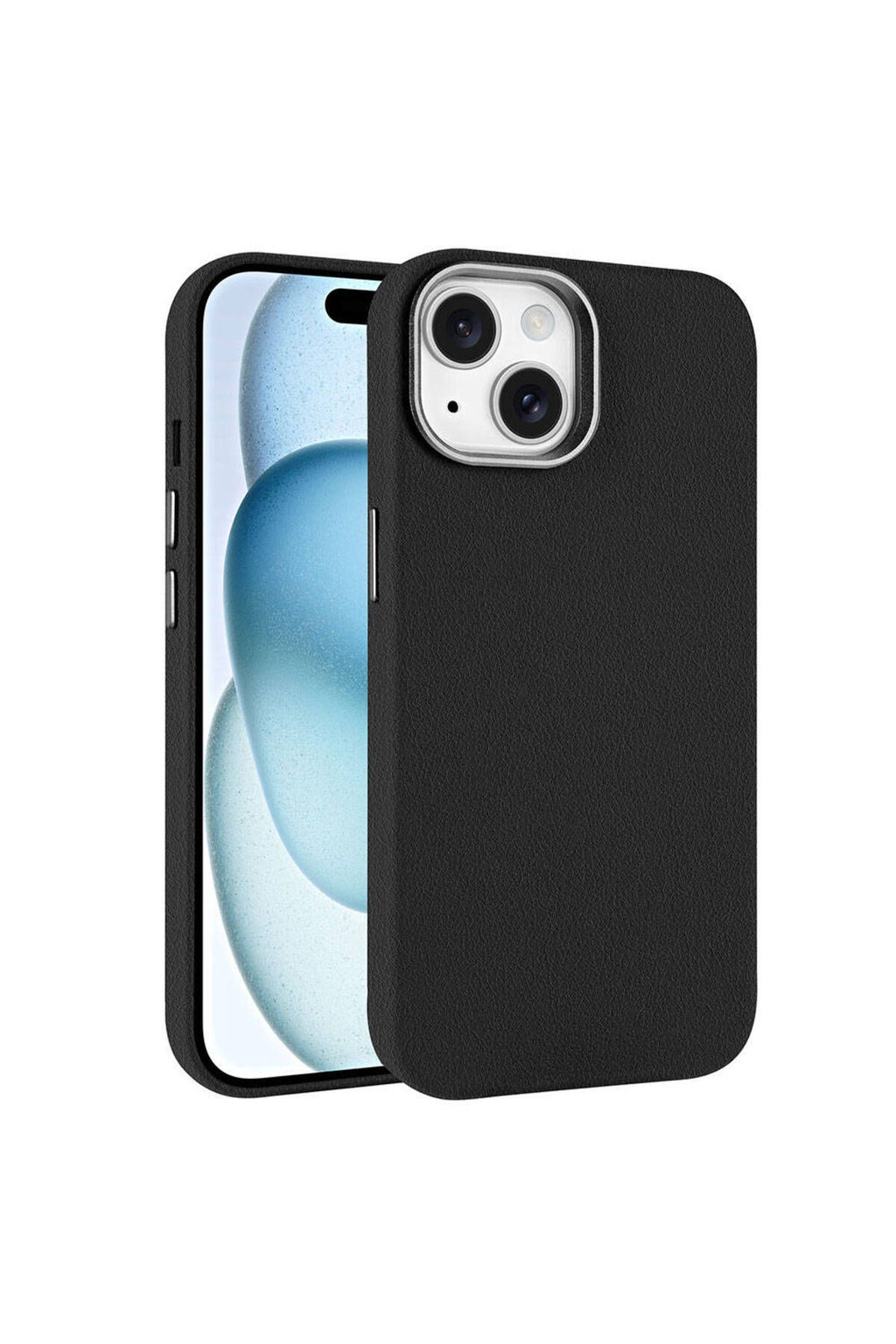 iPhone 15 Kılıf Magsafe Şarj Özellikli PU Deri Zore Adora Kapak-Koyu Gri