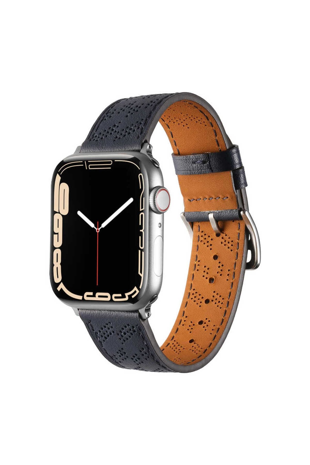 Watch Ultra 49mm Uyumlu KRD-76 PU Deri Kordon Strap Kayış CLO- Koyu Yeşil