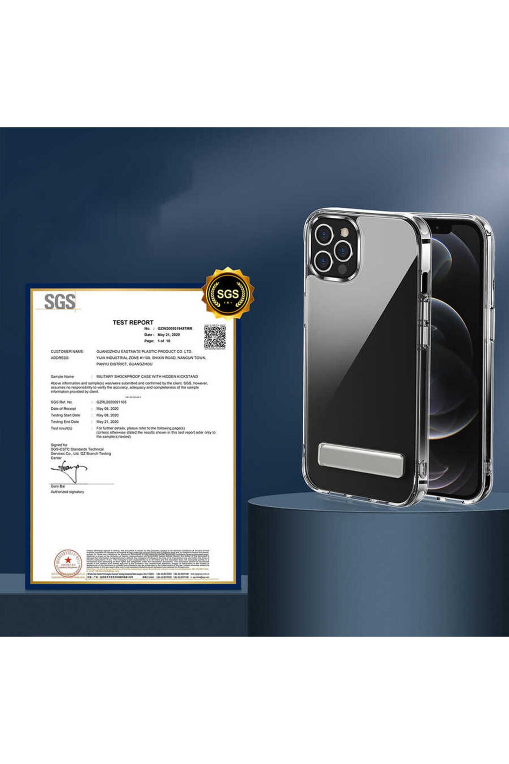 iPhone 14 Pro Uyumlu Standlı Şeffaf Silikon Zore L-Stand Kılıf-Renksiz