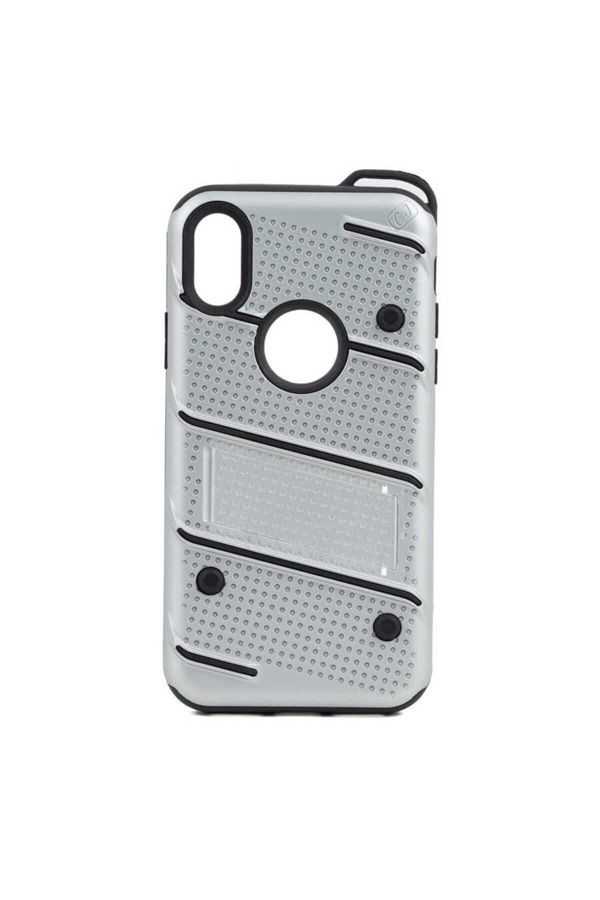 iPhone X Kılıf Zore İron Kapak - Kırmızı