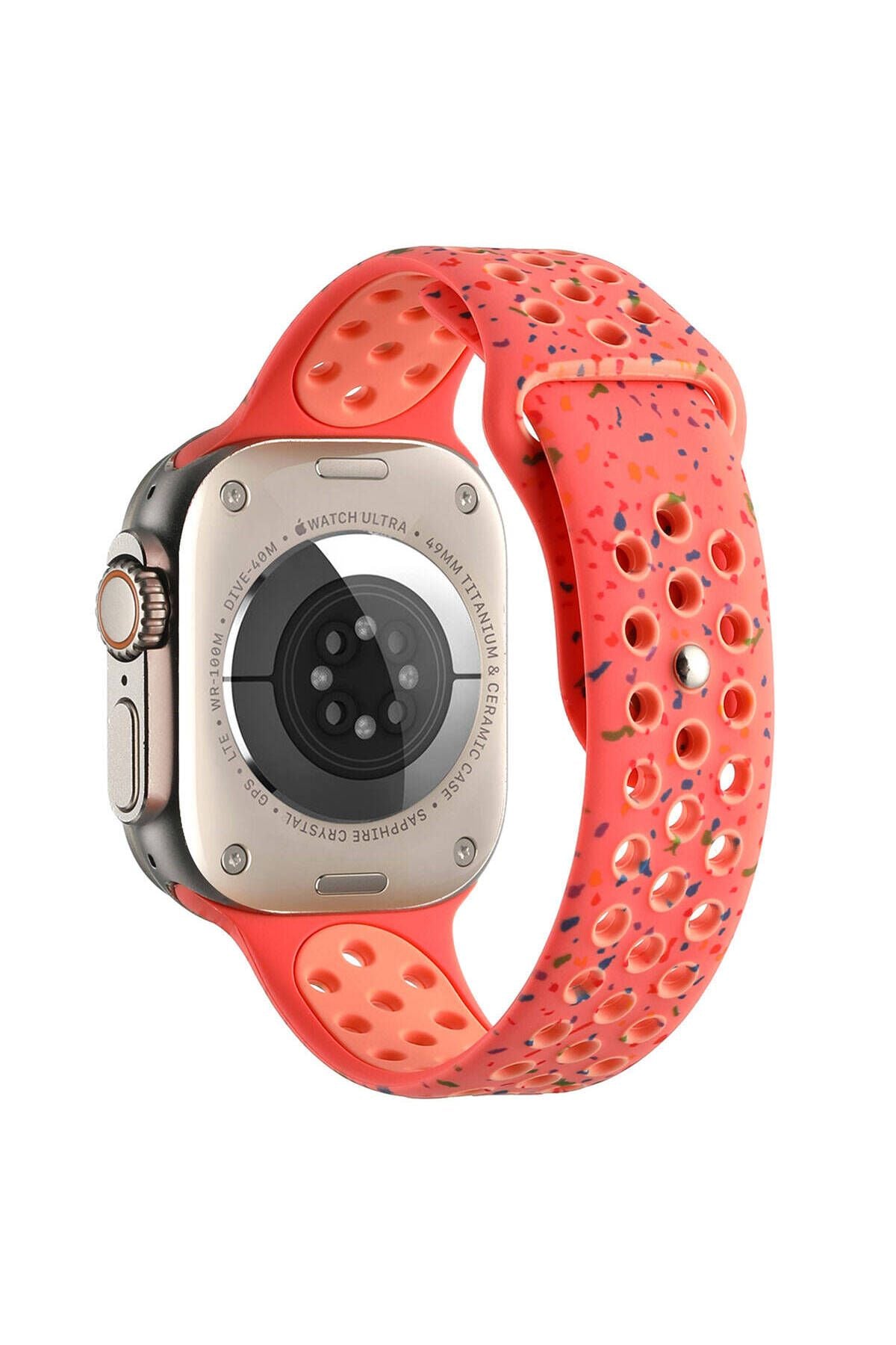 Watch Ultra 49mm Kordon Yeni Seri 2023 KRD-02 Uyumlu Strap Kayış CLO- Turuncu