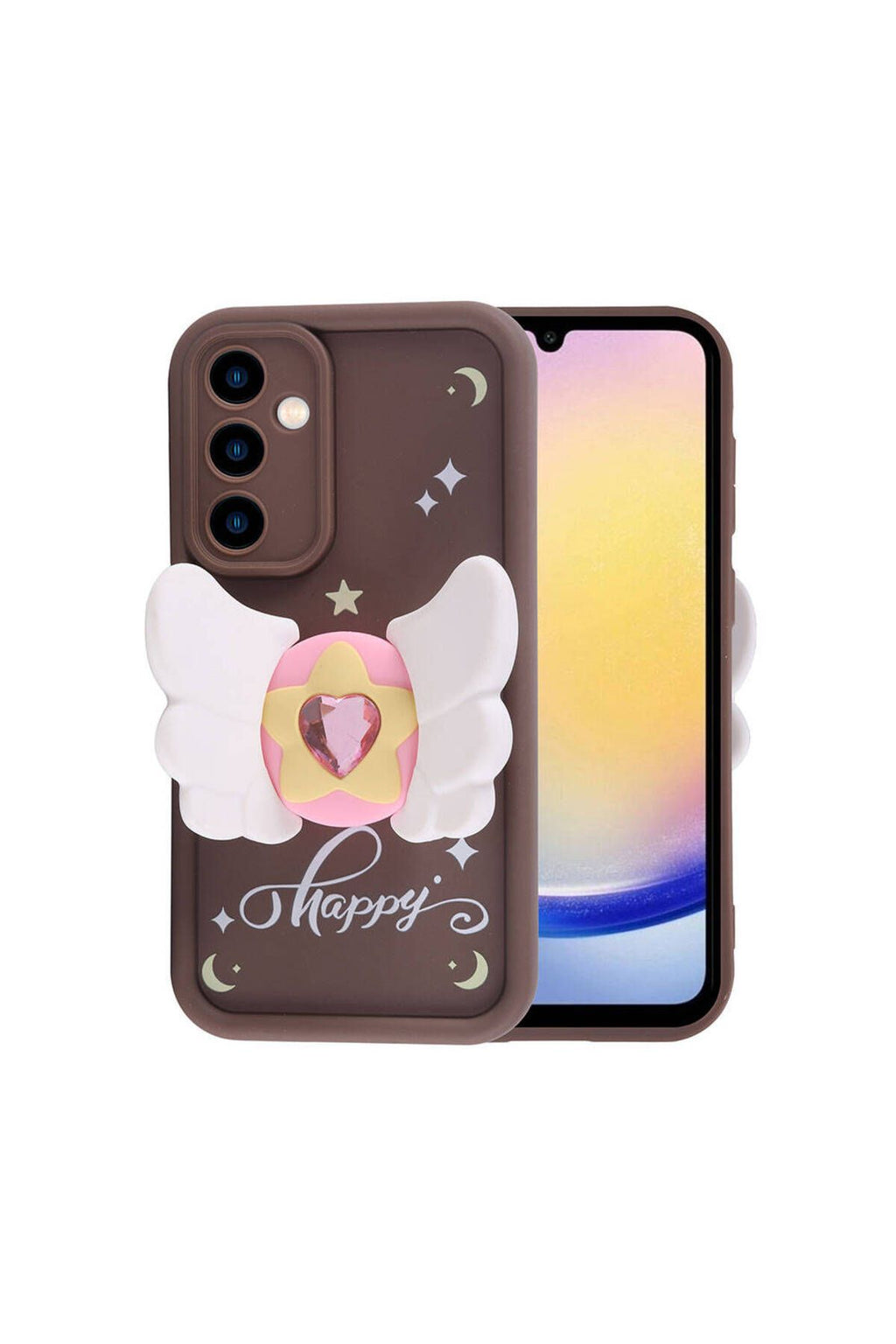 Galaxy A25 Kılıf Kamera Korumalı Figür Tasarımlı Zore Kapya Kapak-Pembe Koyu