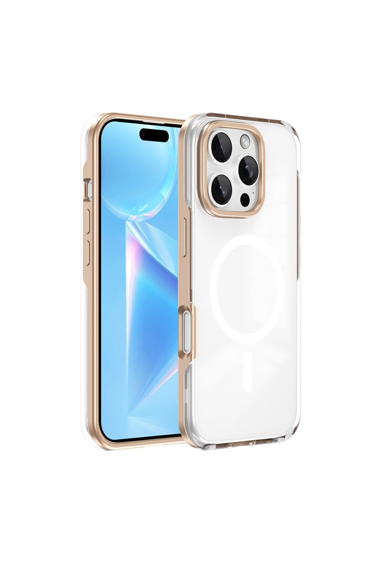 iPhone 16 Pro Max Kılıf Magsafe Şarj Özellikli Çıkarılabilir Arka Yüzeyli Zore Polar Kapak-Siyah