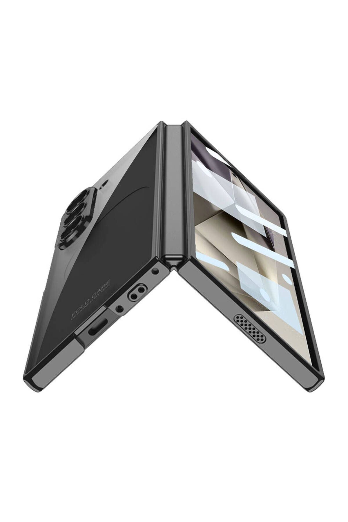Galaxy Z Fold 6 Kılıf Zore Full Camlı Kıpta Kapak-Mavi