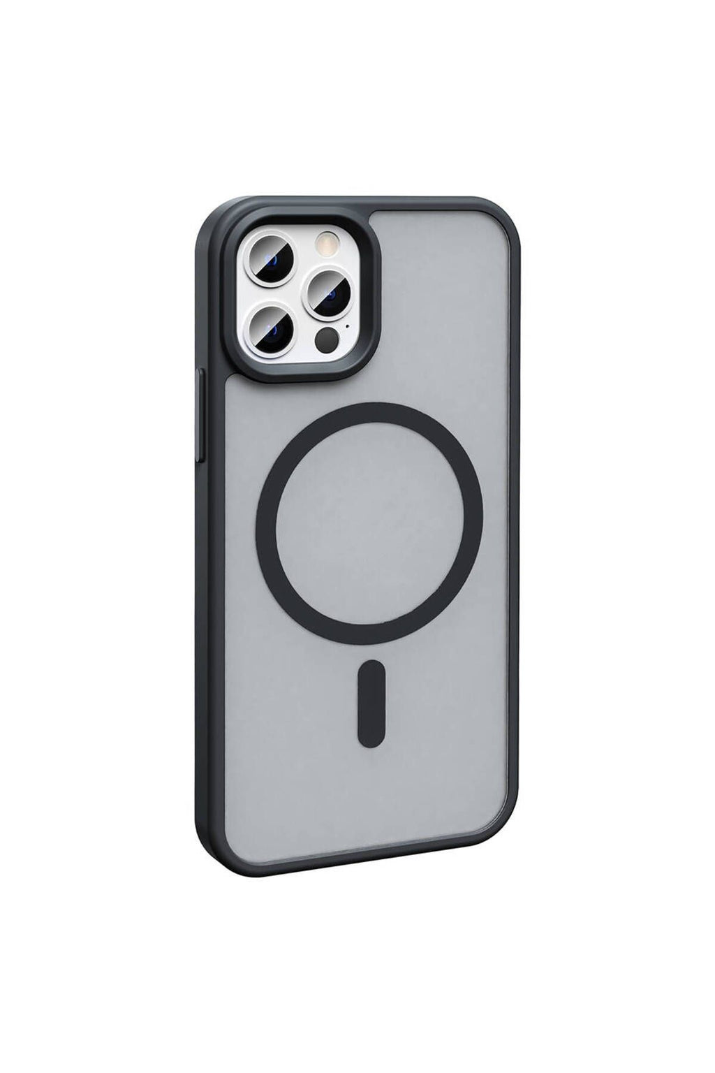 Apple iPhone 13 Pro Max Kılıf Magsafe Şarj Özellikli Mat Arka Yüzey Zore Sio Kapak-Siyah