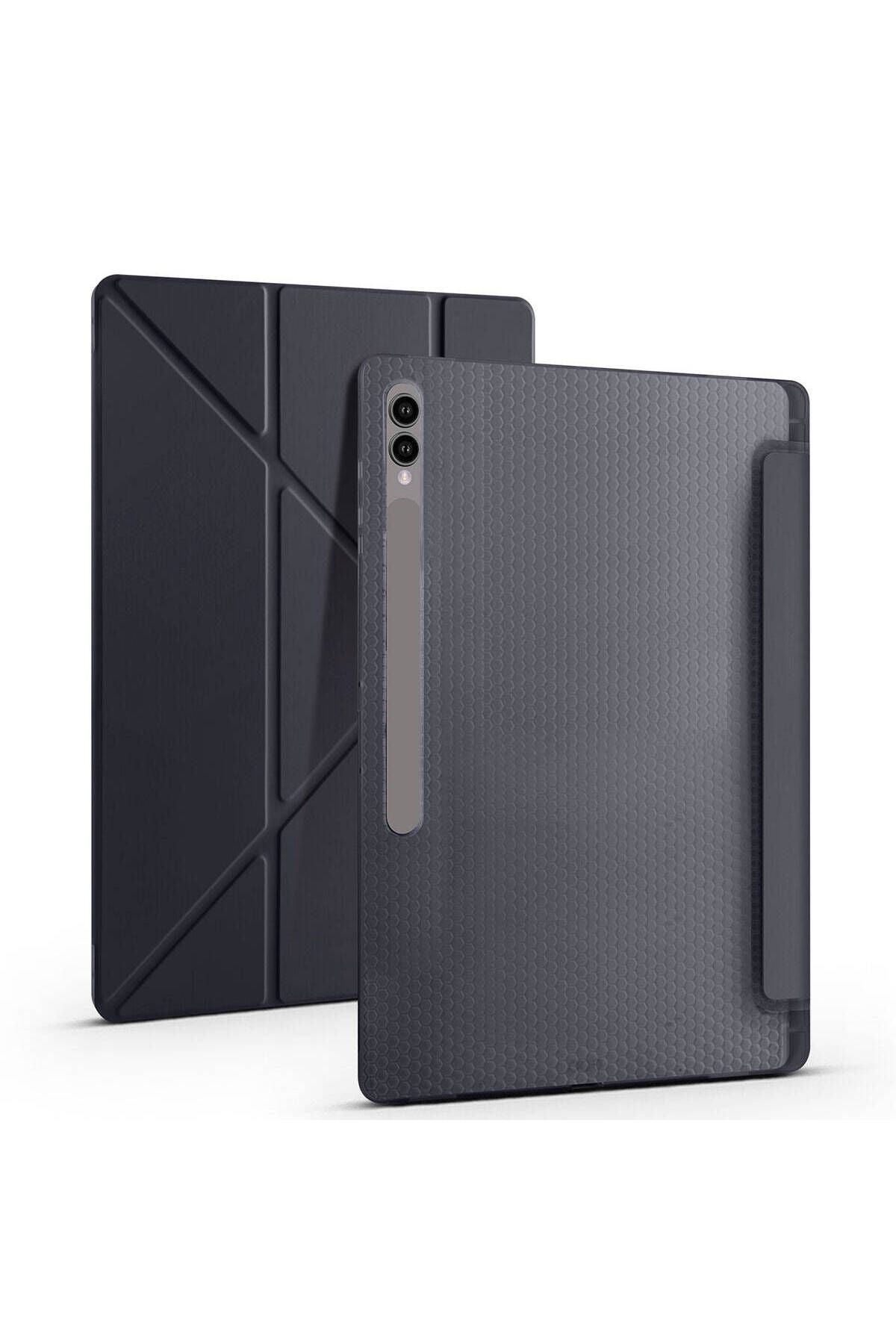 Galaxy Tab S10 Ultra Kılıf Zore Tri Folding Kalem Bölmeli Standlı Kılıf - Mor
