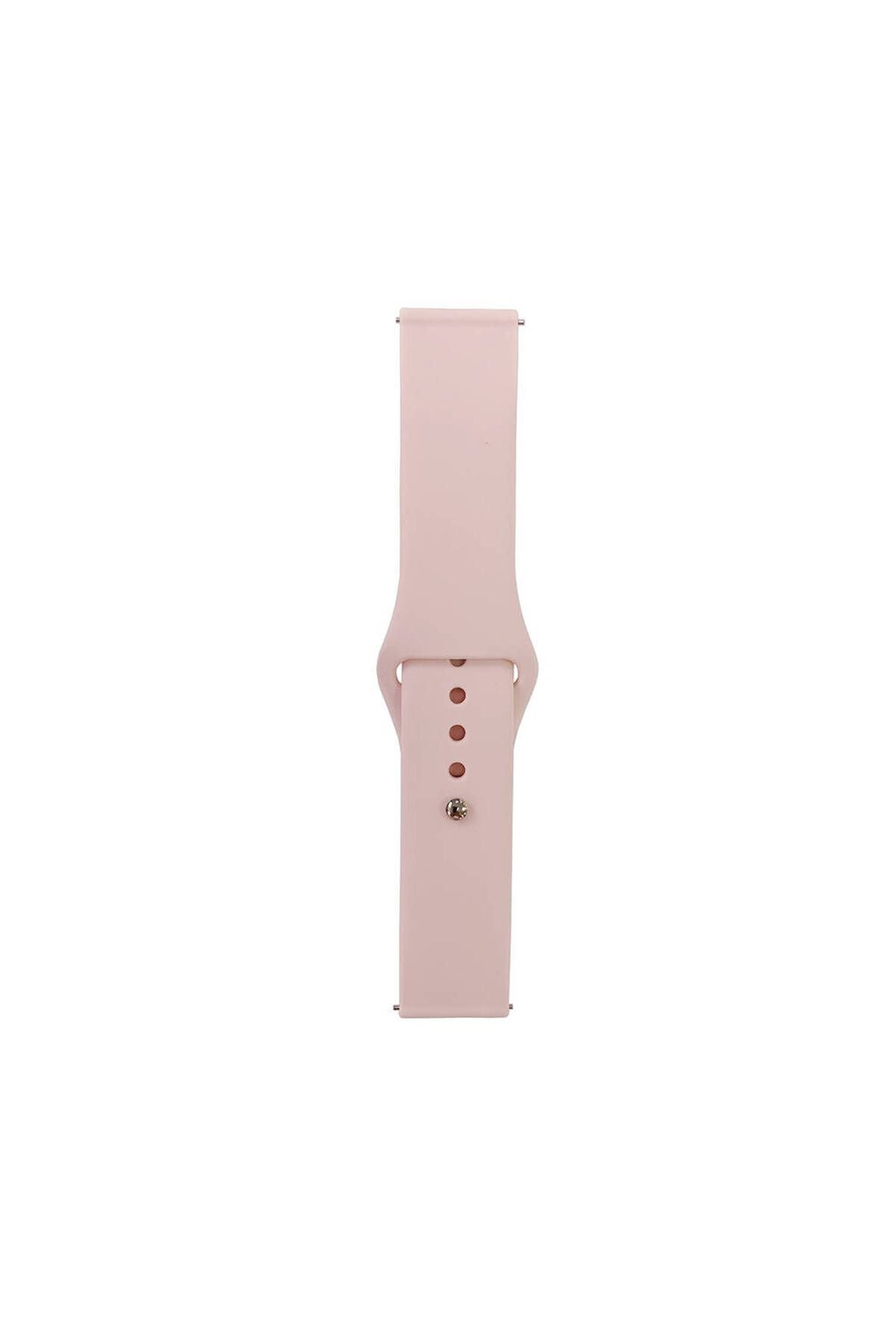 Galaxy Watch Active 2 44mm Band Serisi 20mm Klasik Kordon Silikon Strap Kayış-Barbie Powder