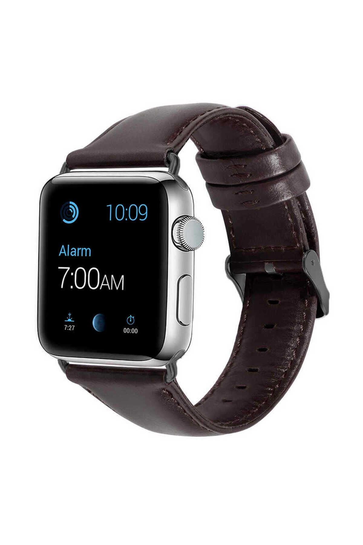 Watch Ultra 49mm Kordon Uyumlu Luxury Leather Deri Strap Kayış CLO- NO9