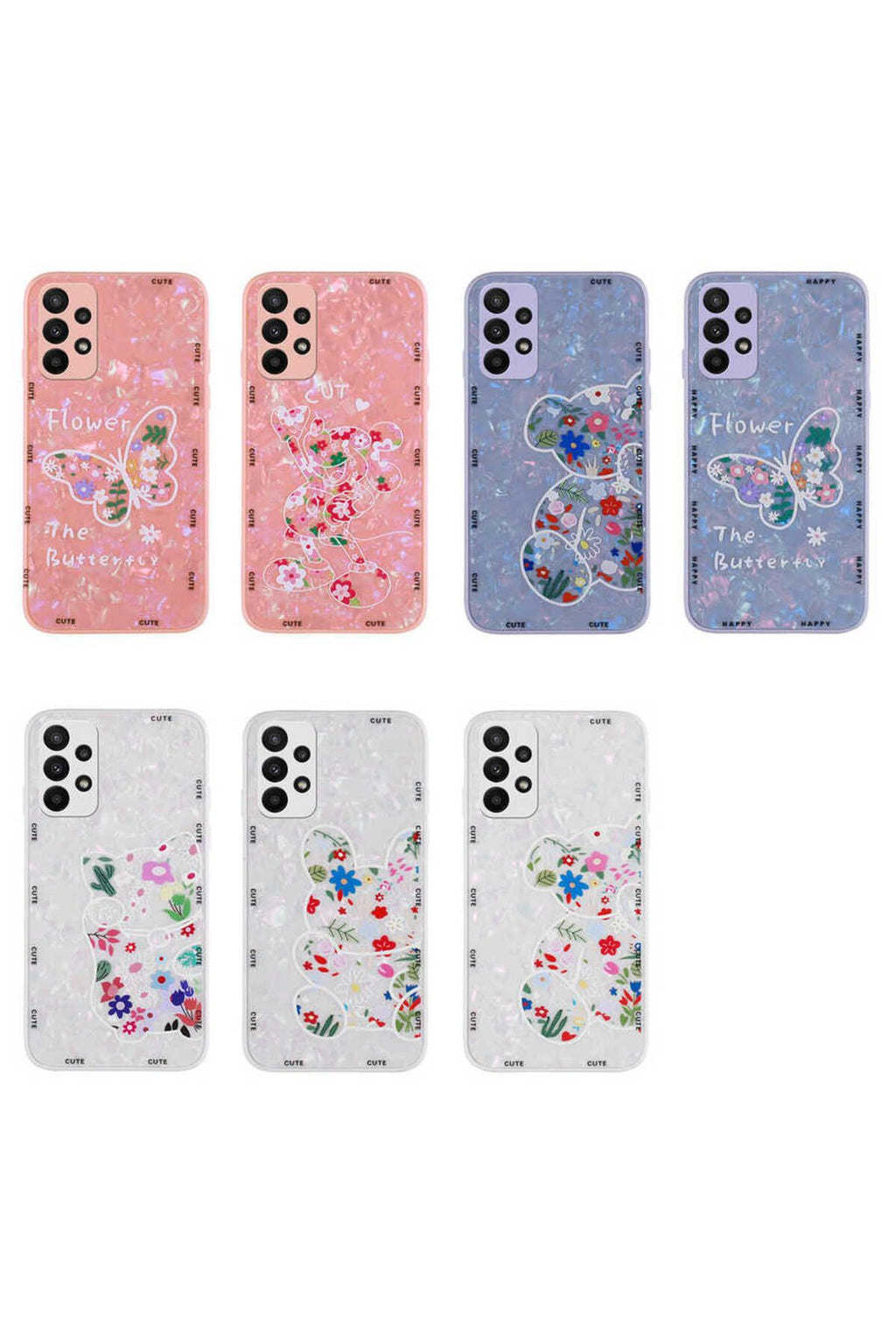 Galaxy A23 Kılıf Desenli Sert Silikon TKNR Mumila Kapak - Lilac Bear