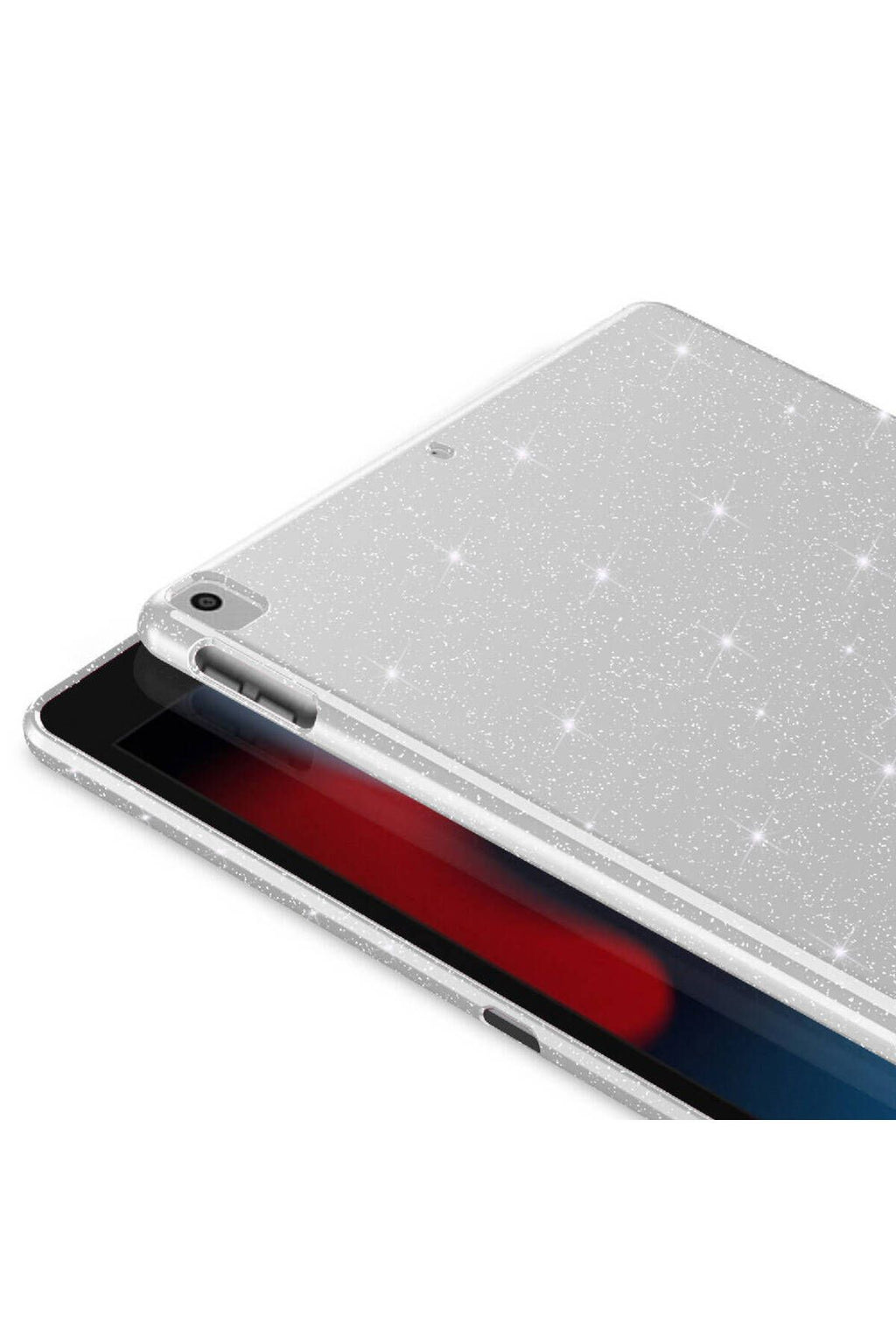 iPad 10.2 2021 (9.Nesil) Simli Parlak Görünümlü Uyumlu TQR Tablet Koton Kılıf-Siyah