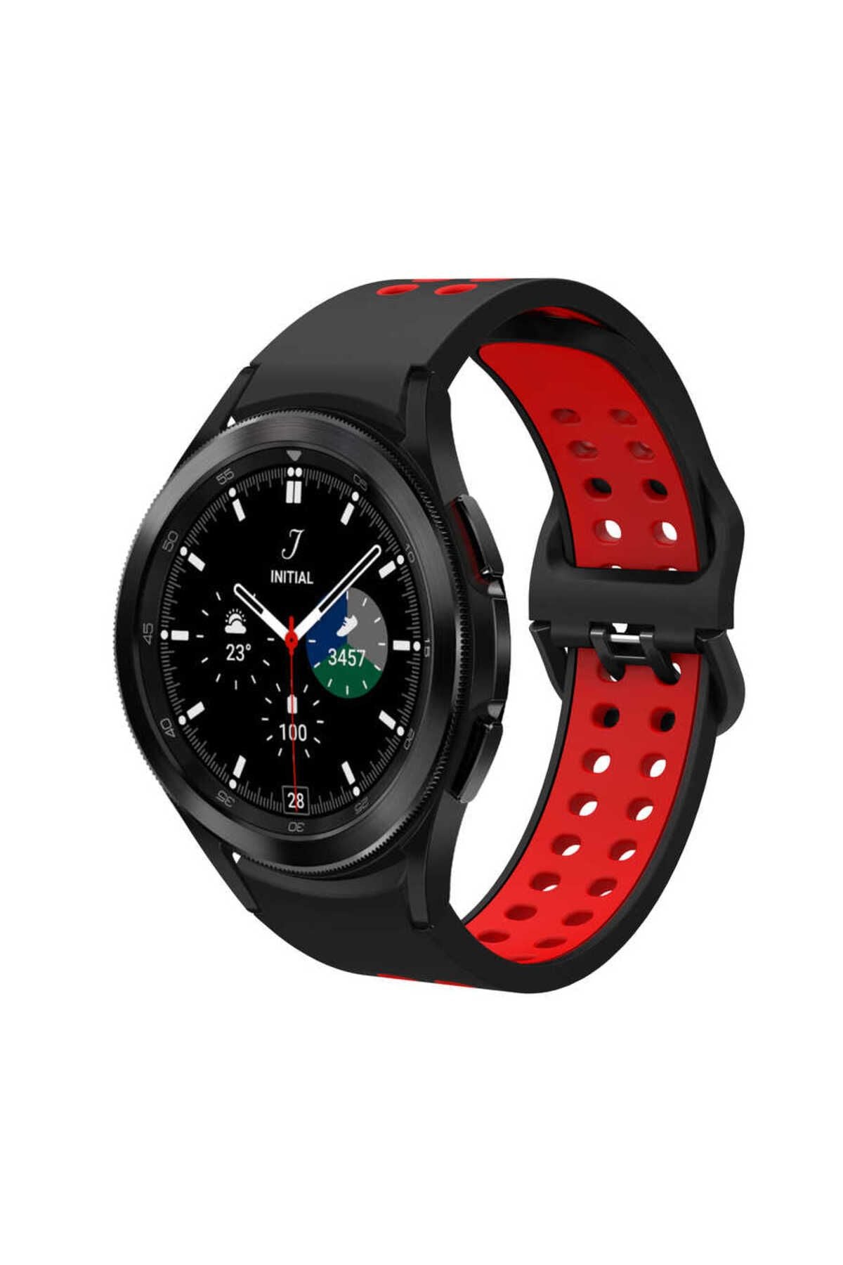 Galaxy Watch 4 Classic 46mm KRD-02 Uyumlu Zore Kordon-Siyah-Gri