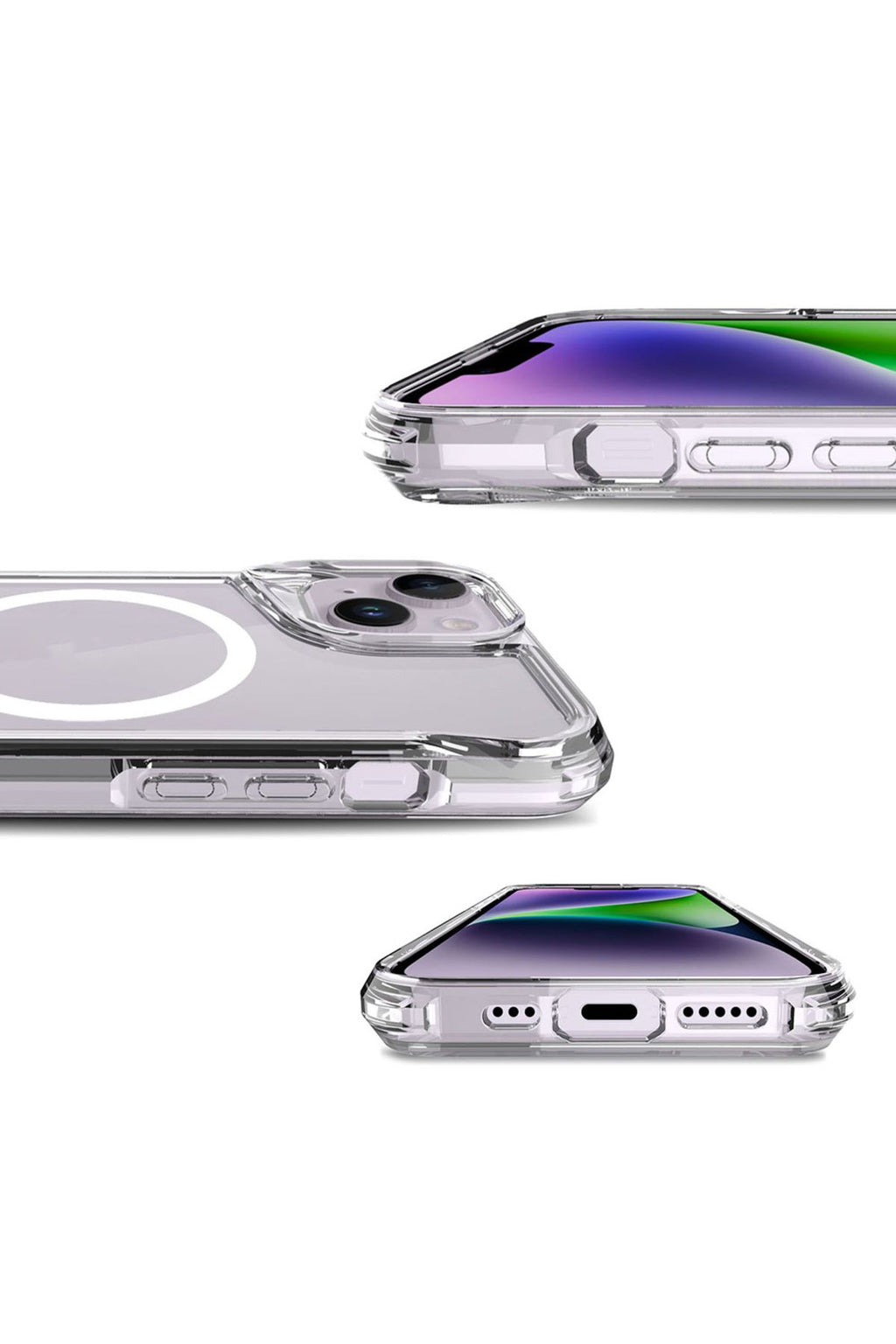 iPhone 14 Uyumlu Zore Magsafe Şarj Özellikli T-Max Magsafe Kılıf-Renksiz