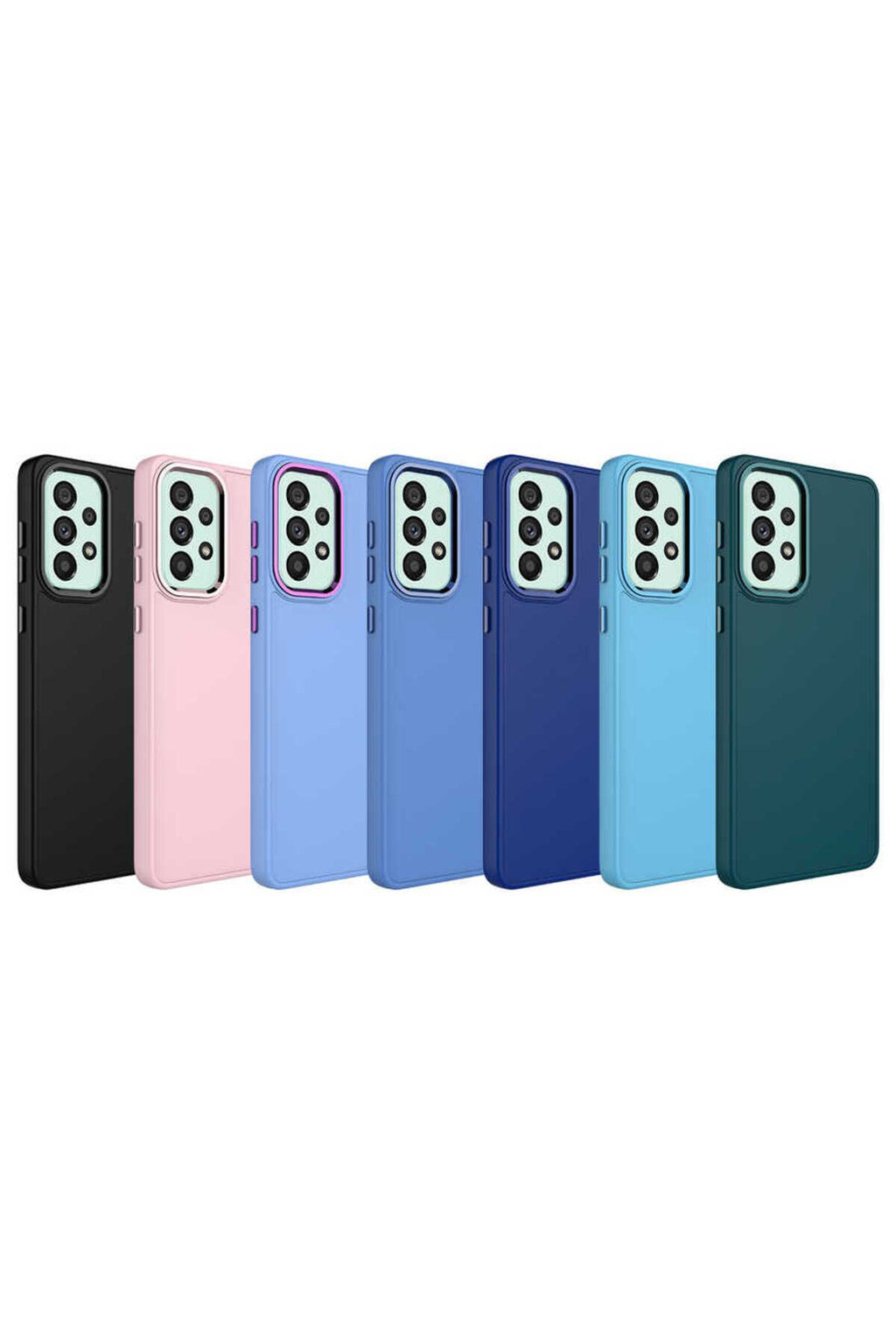 Galaxy A33 5G Kılıf Metal Çerçeve ve Buton Tasarımlı Silikon Zore Luna Kapak - Lavendery Gray