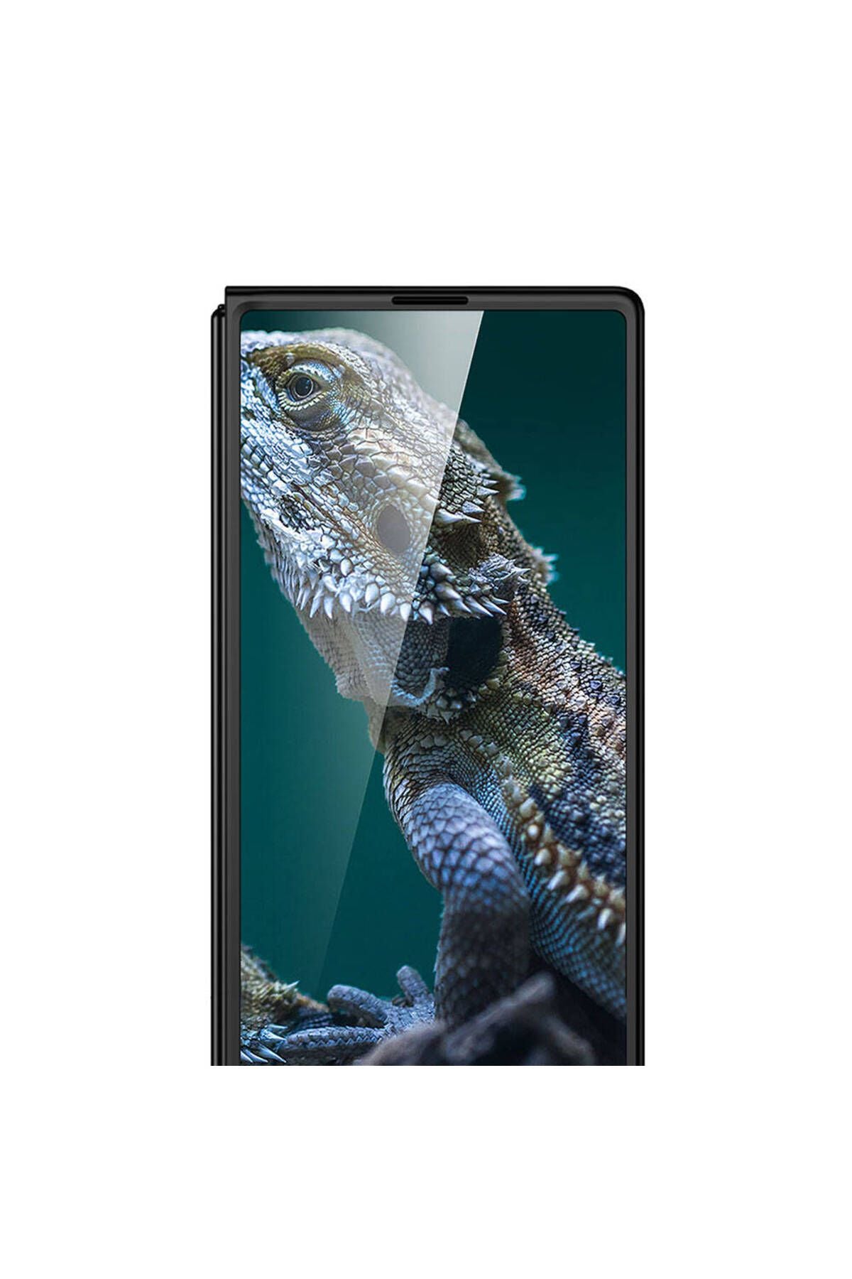 Galaxy Z Fold 6 Kılıf Zore Full Camlı Kıpta Kapak-Mavi