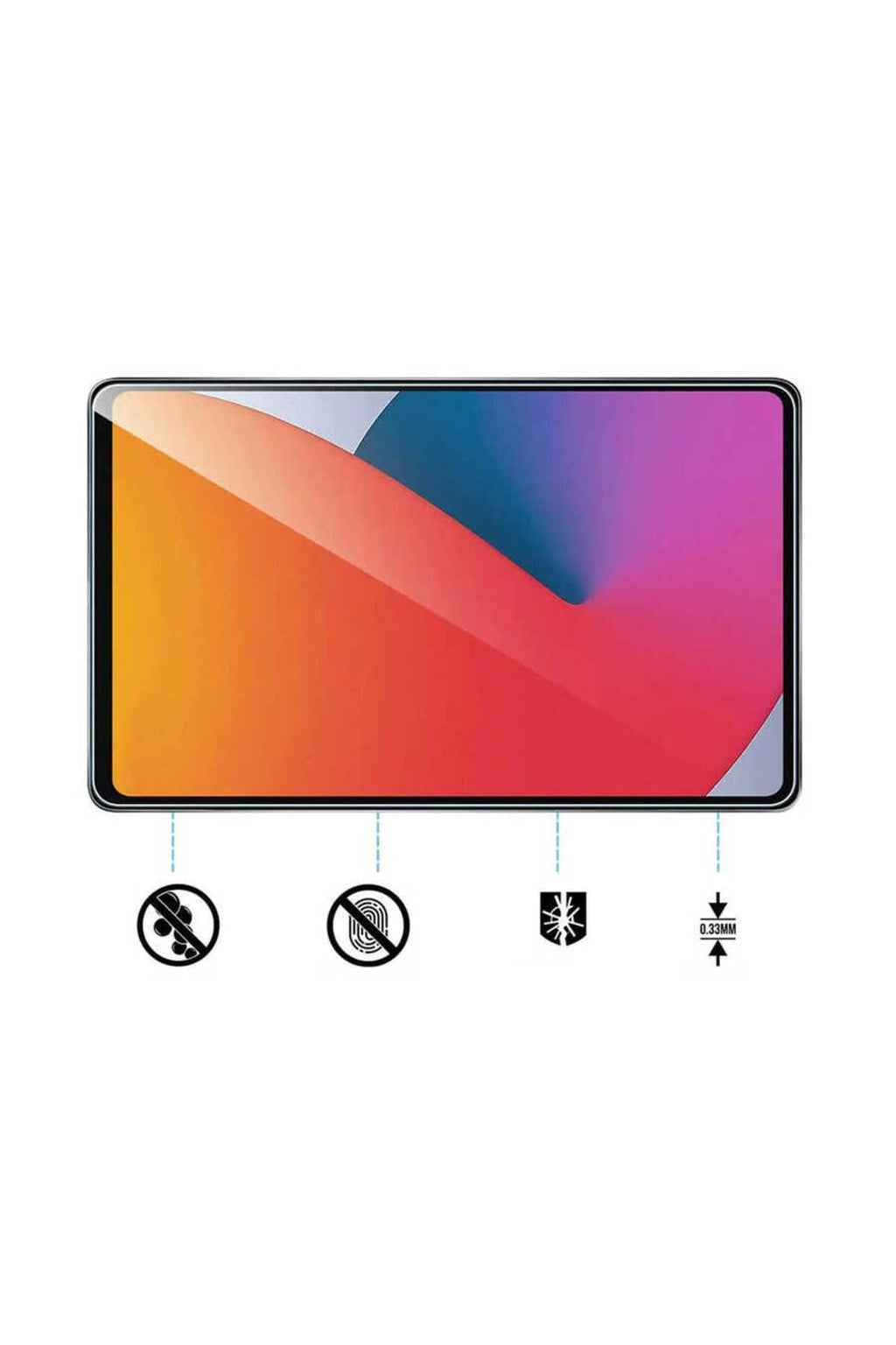 iPad Pro 11 2022 M2 Uyumlu Zore 5in1 Tablet Temperli Cam Ekran Koruyucu-Renksiz