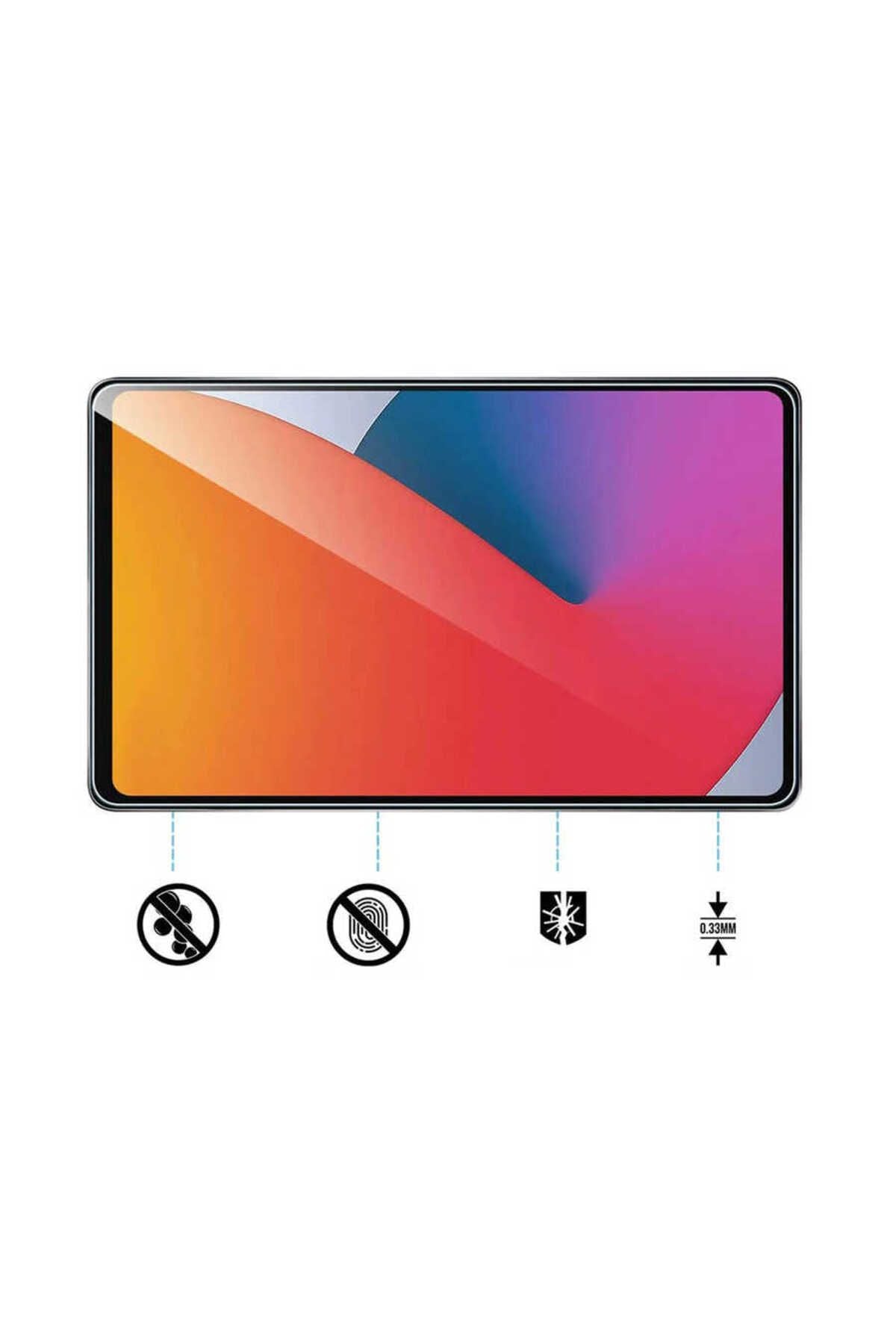 iPad Pro 11 2022 M2 Uyumlu Zore 5in1 Tablet Temperli Cam Ekran Koruyucu-Renksiz