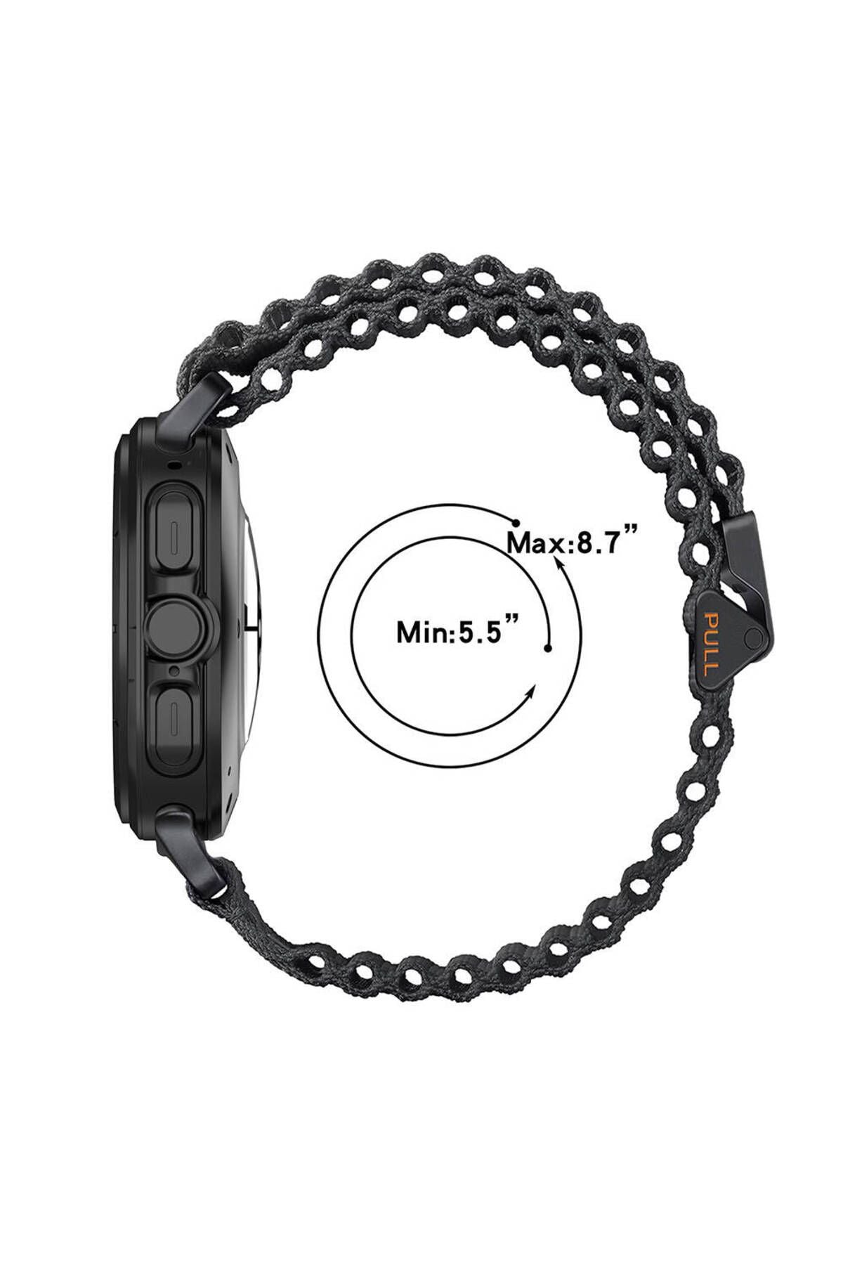 Galaxy Watch Ultra 47mm Zore KRD-120 Naylon Kumaş Hasır Örgülü Kordon-Yeşil