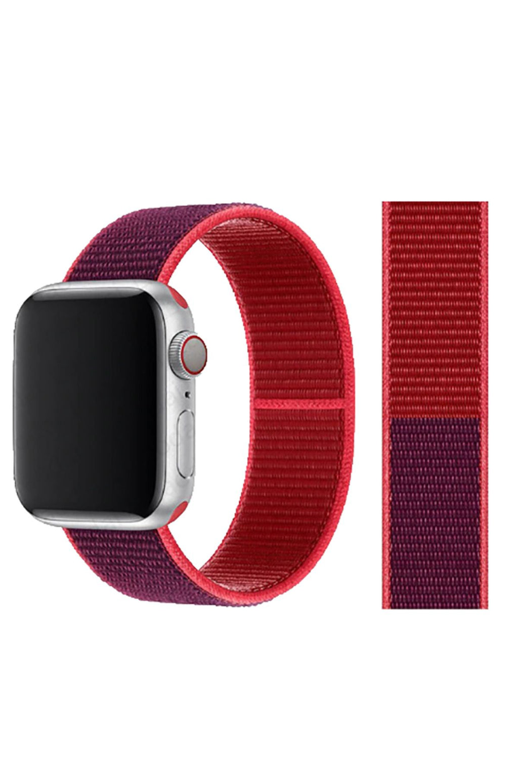 Watch 42mm Uyumlu KRD-03 Hasır  Kordon-56-Neon Pink