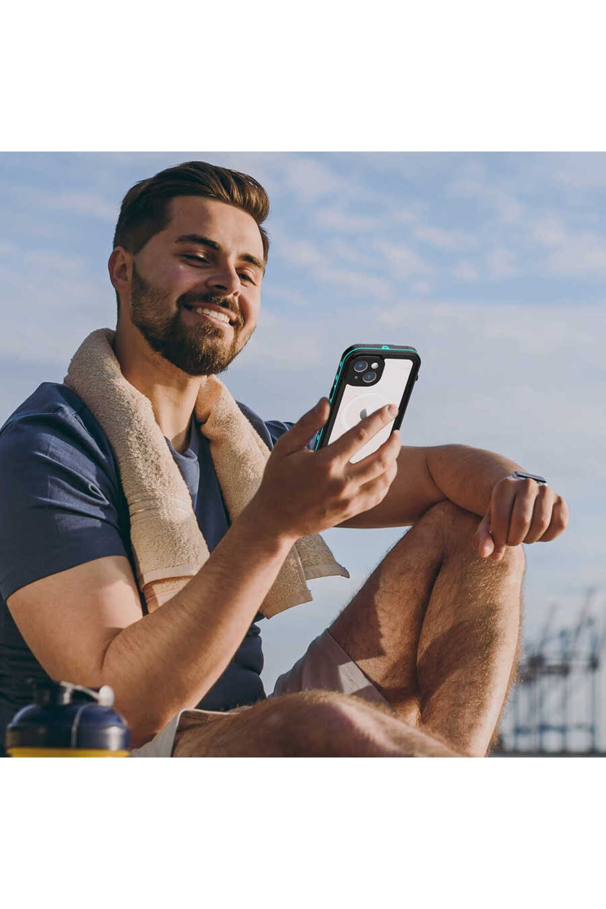 iPhone 14 Uyumlu 1-1 Su Geçirmez Kılıf-Siyah