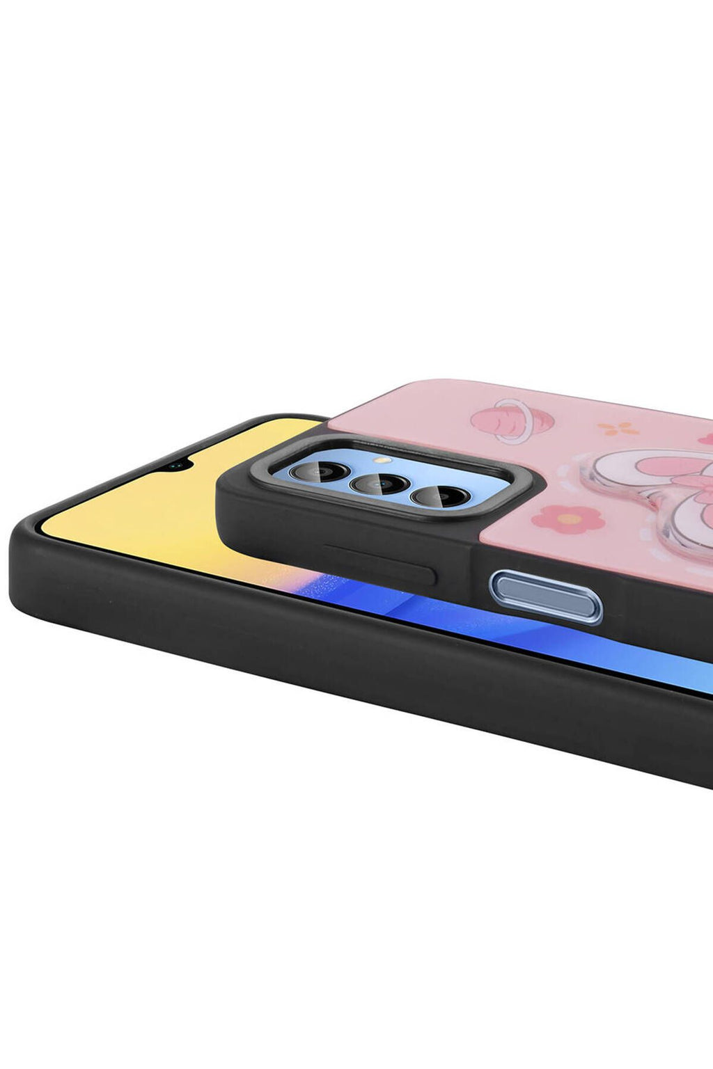 Galaxy A15 Kılıf Parlayan Kabartmalı İkonik Figürlü Zore Amas Silikon Kapak - Beyaz