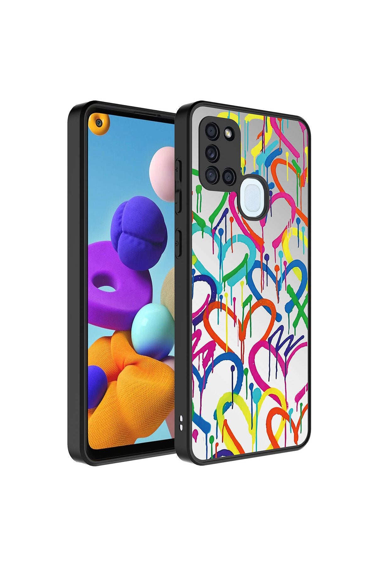 Galaxy A21S Kılıf Aynalı Desenli Kamera Korumalı Parlak Zore Mirror Kapak - Süper Anne