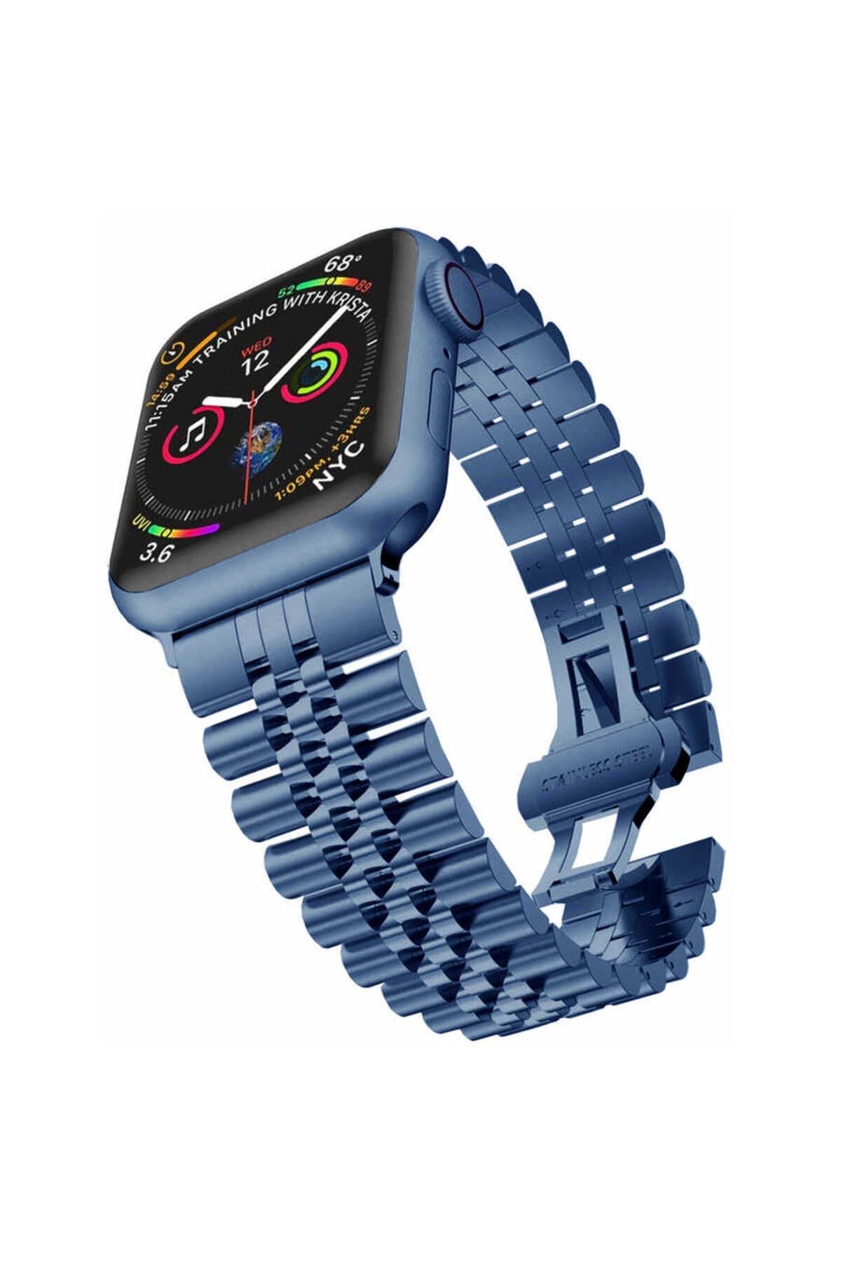 Watch 42mm Uyumlu KRD-36 Metal Zore Kordon-Gümüş-Siyah