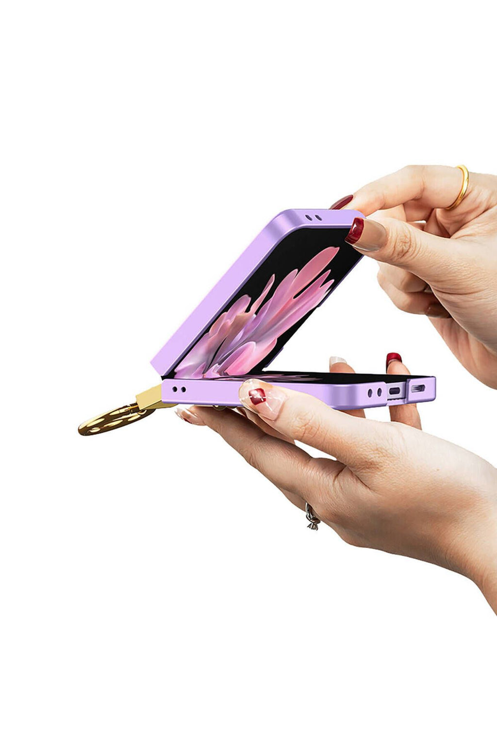 Galaxy Z Flip 6 Kılıf Zore Z Harfli Yüzüklü Kıpta Kapak-Koyu Yeşil