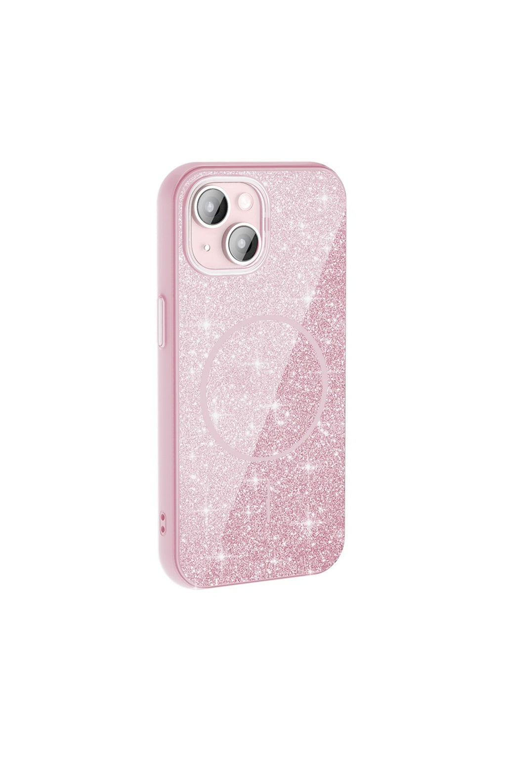 iPhone 15 Kılıf Magsafe Şarj Özellikli Parlayan Simli Zore Okso Kapak - Gold