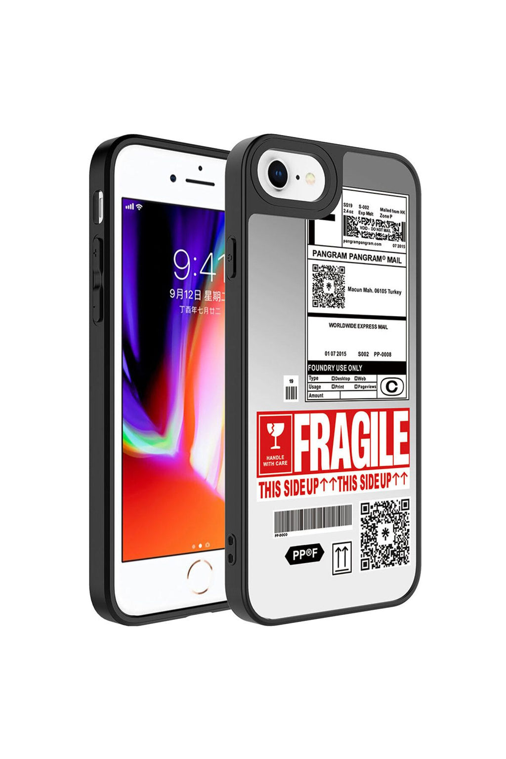 iPhone 8 Kılıf Aynalı Desenli Kamera Korumalı Parlak Zore Mirror Kapak - Fragile